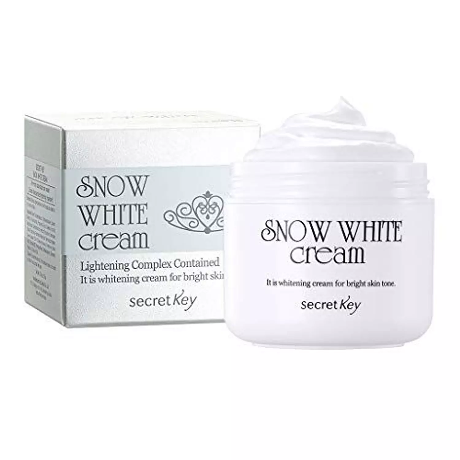 Secret Key Snow White Cream | Instant Brightening & Tone-Up Moisturizer (50g) image