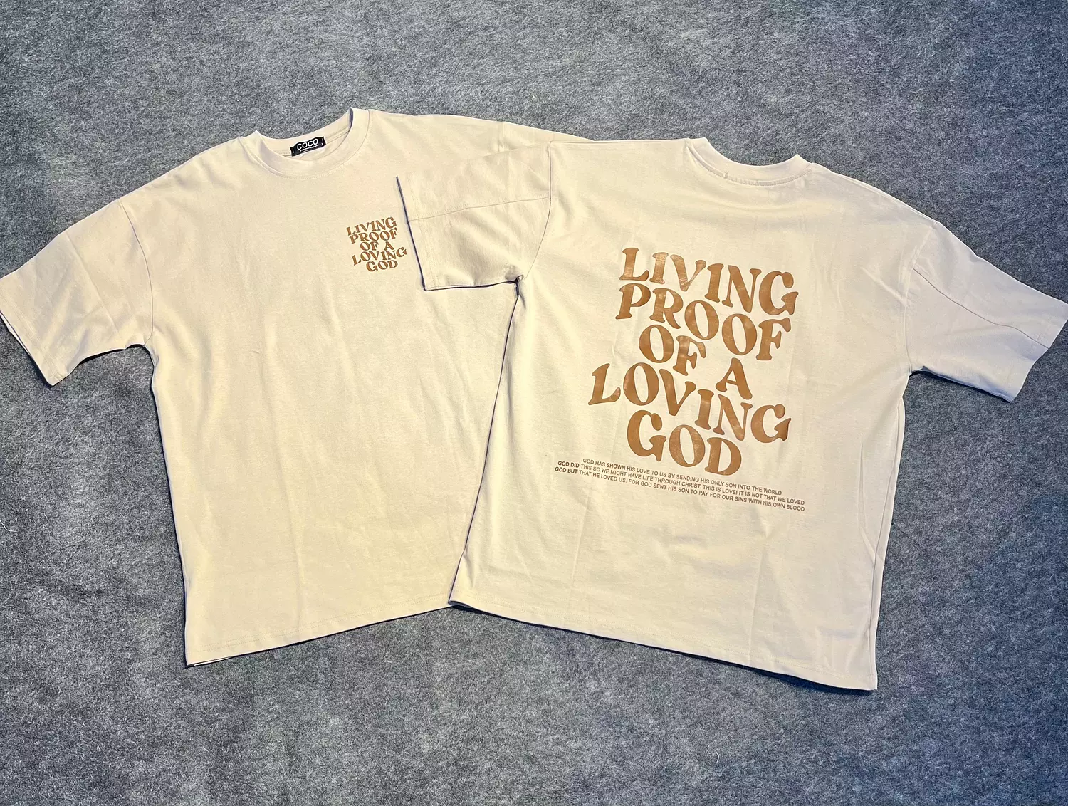 COCO Oversized Streetwear Tee – Beige image