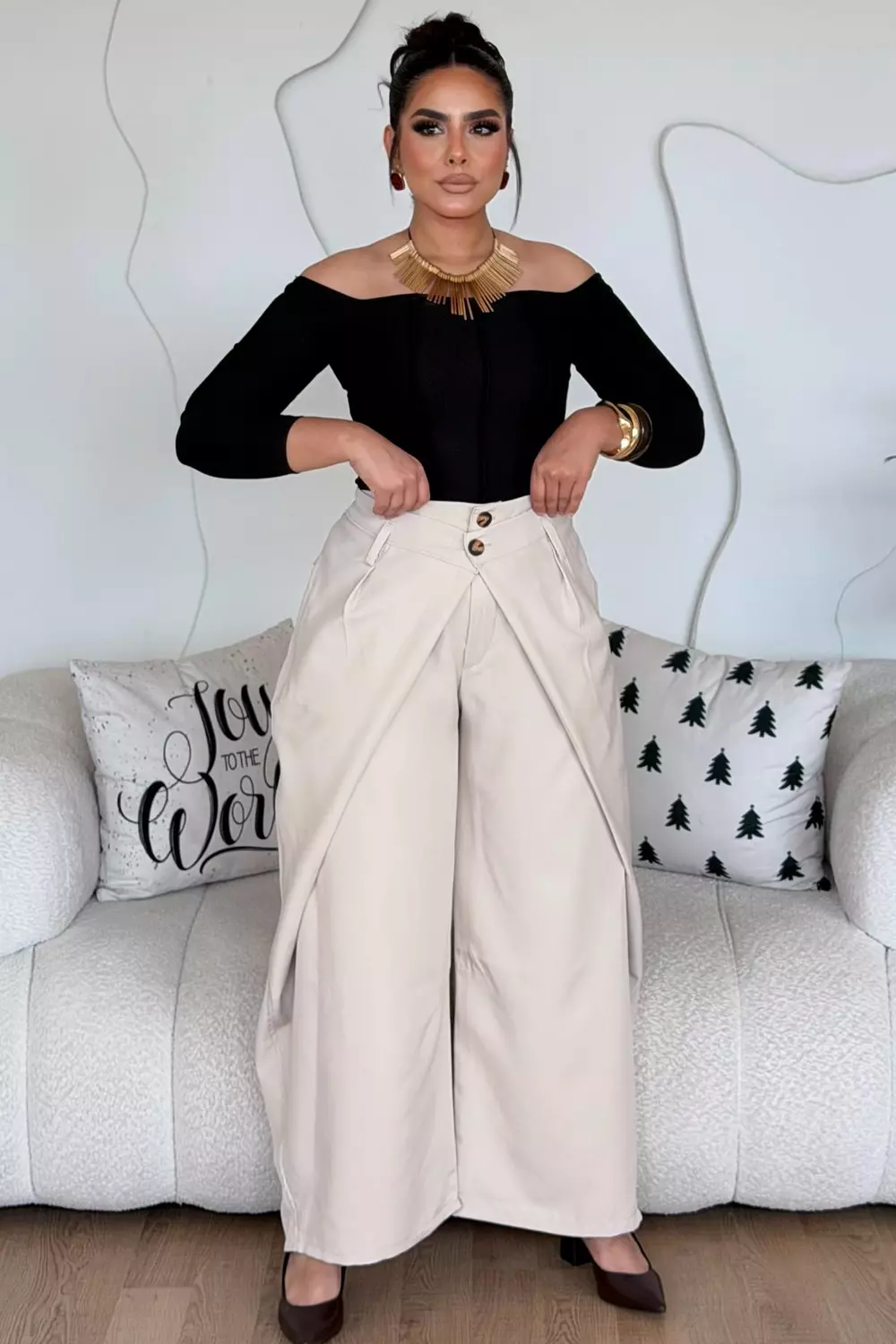 Origami Wrap Palazzo Pants 5