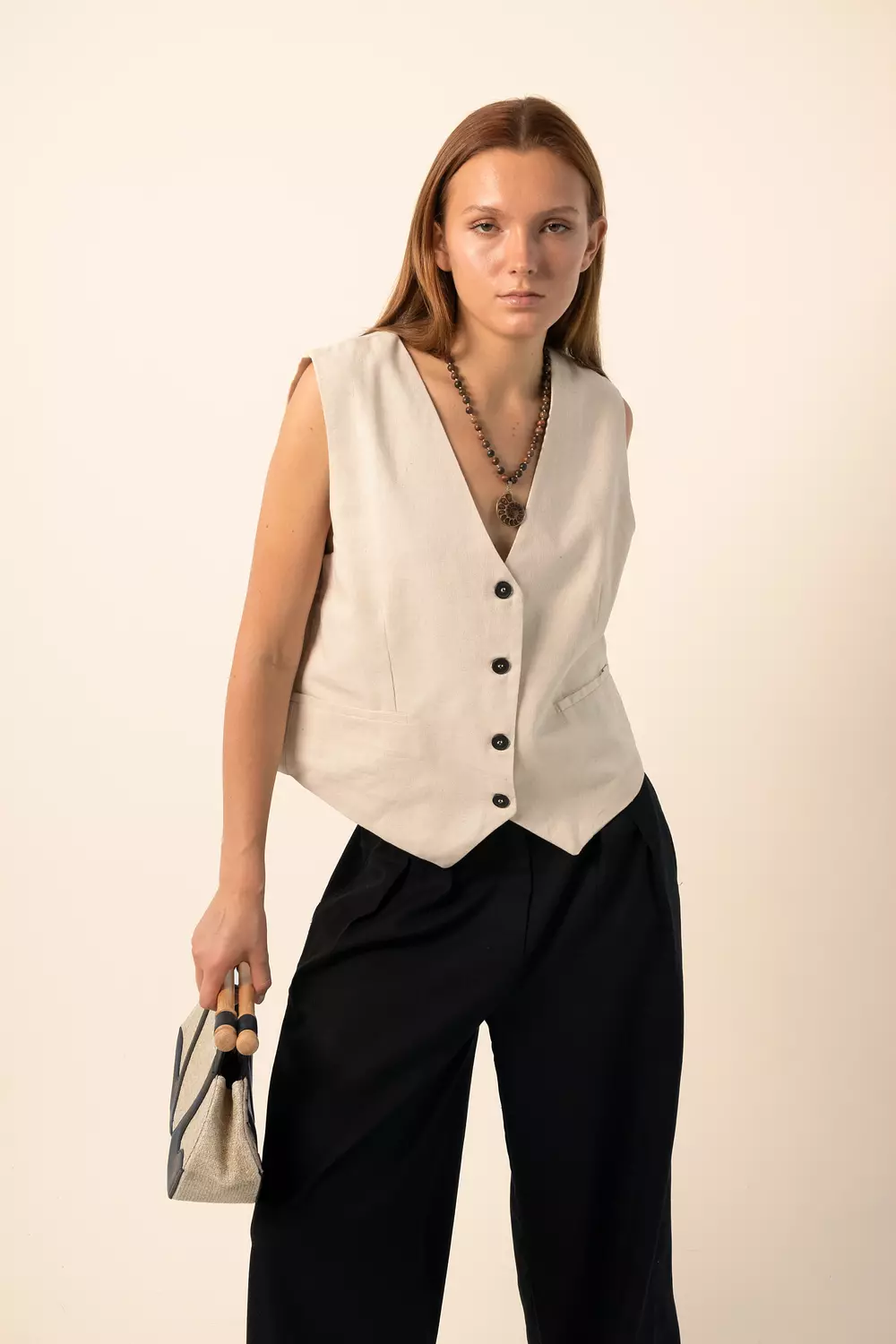 Linen Blend - Oversized structured vest image