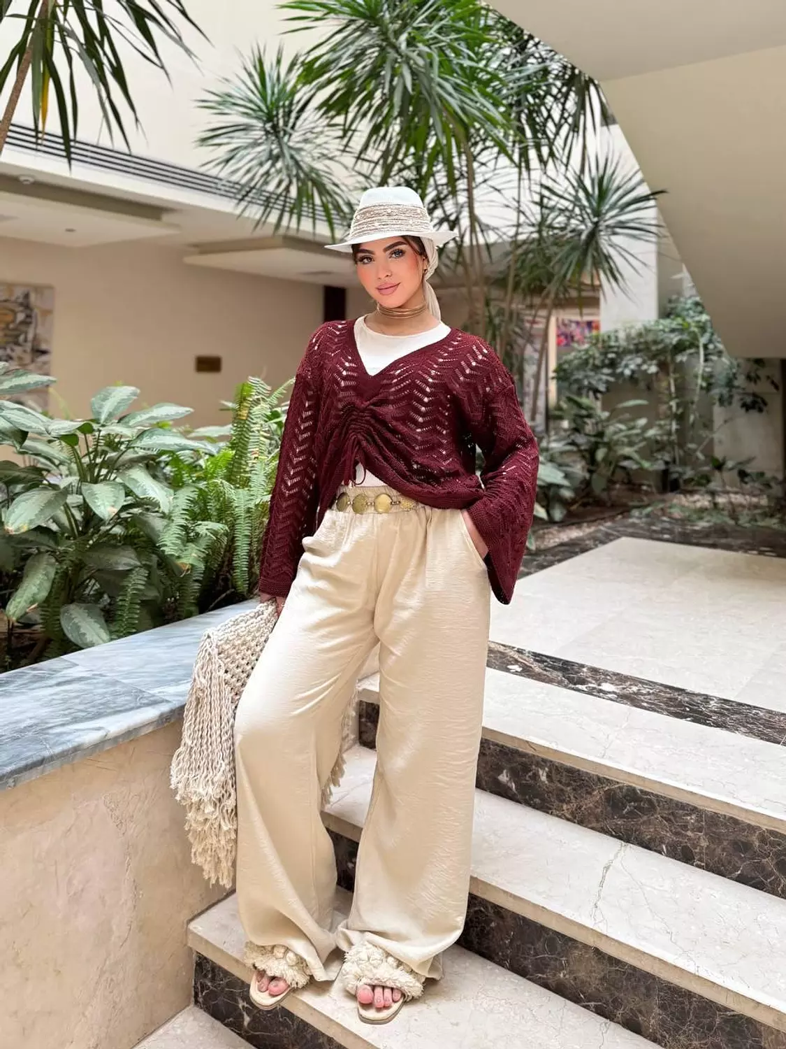 Tight knitted blouse image