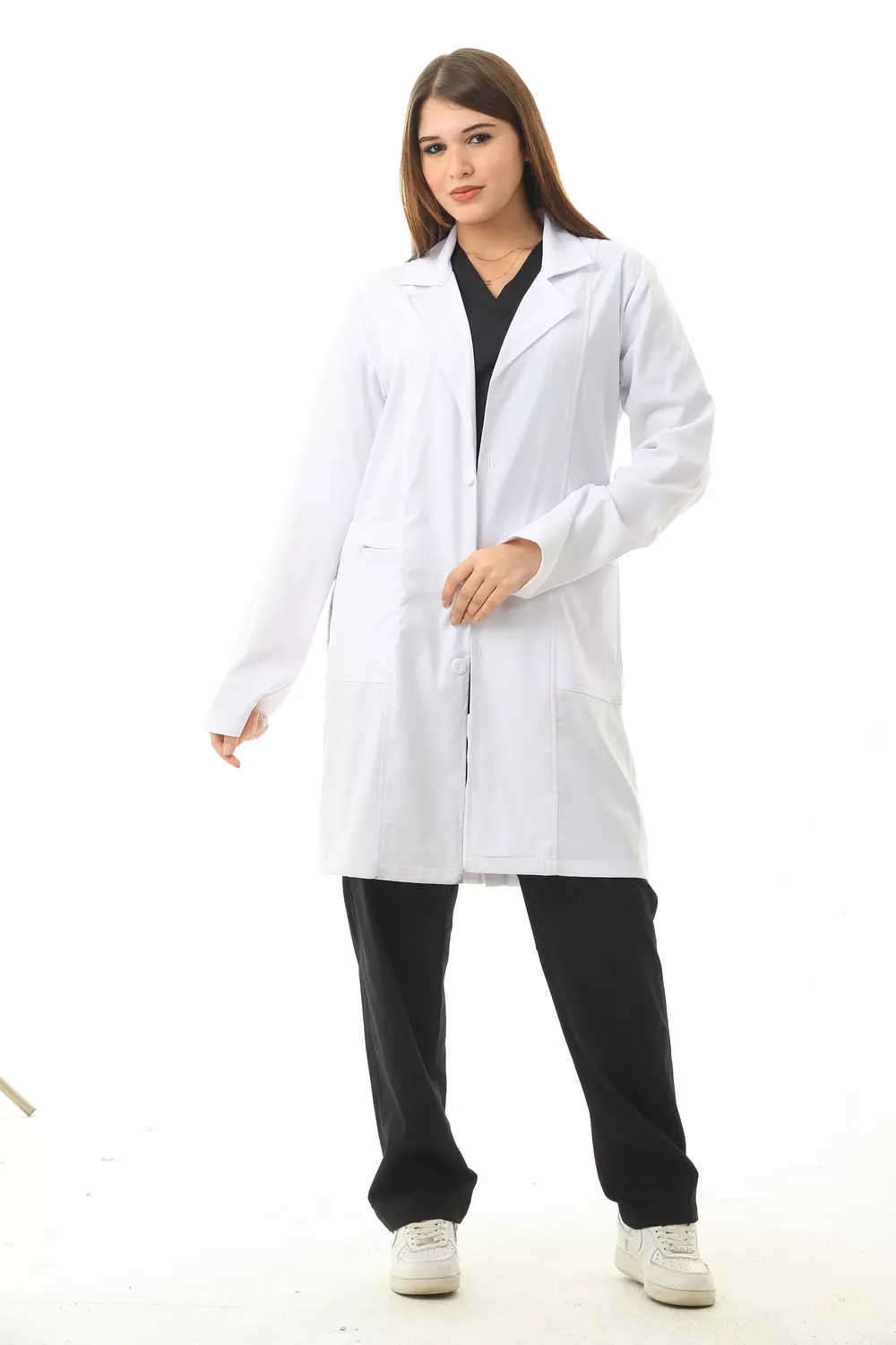 White Elegance Lab Coat Long 4