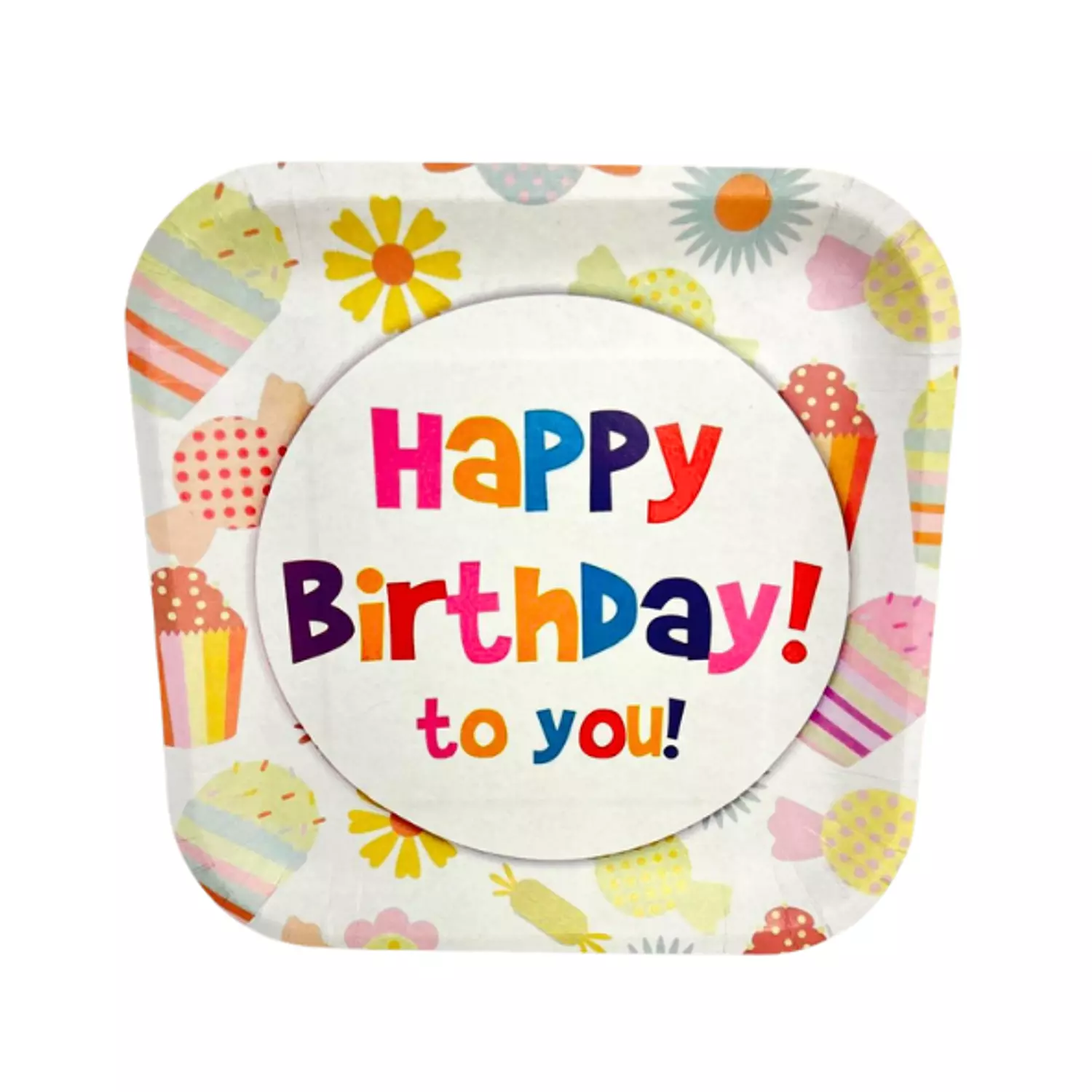 Candy Happy Birthday Paper Plates image