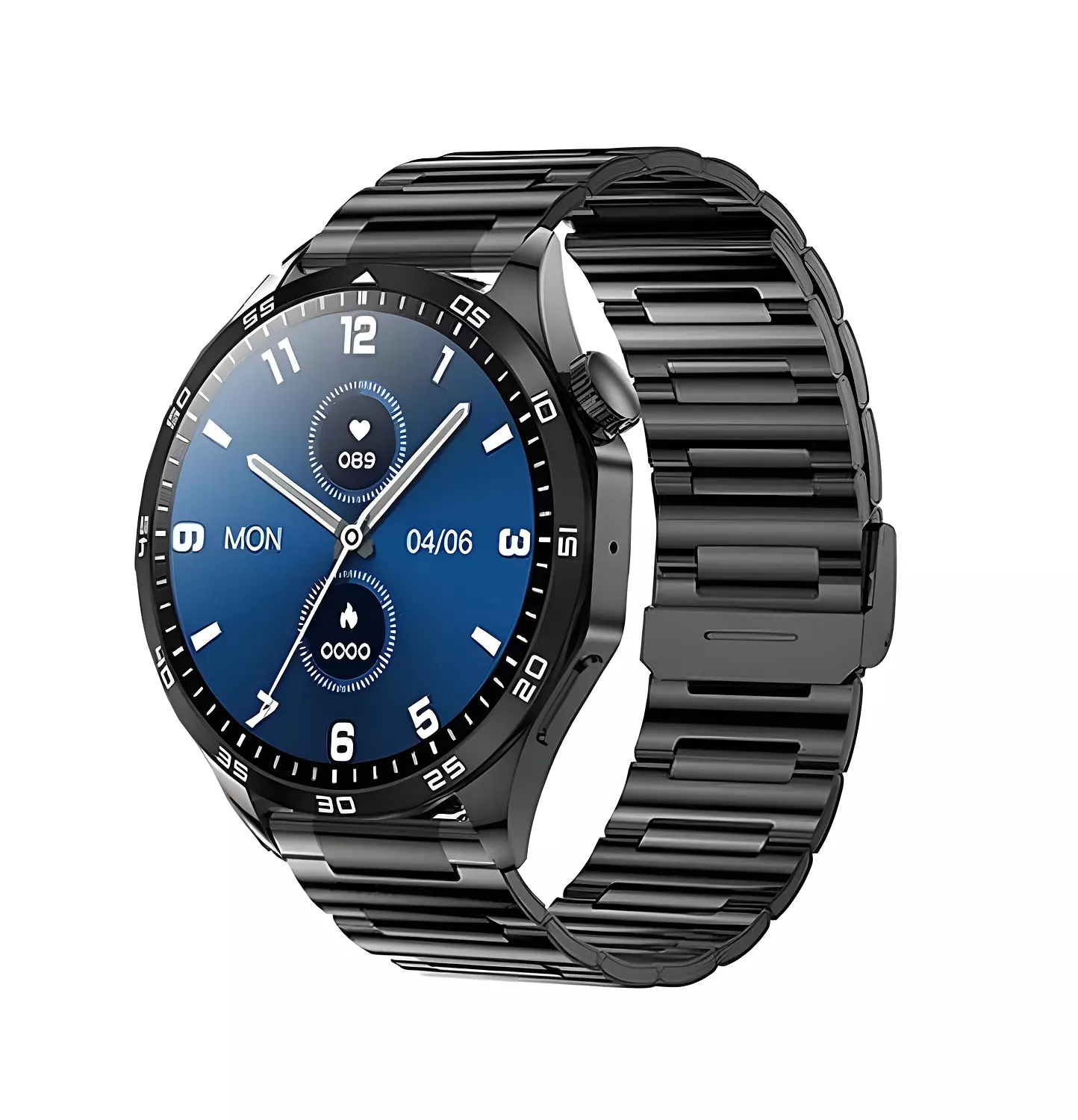 Haino Teko-4 Smart Watch with AMOLED Display - Water Resistant - 3 Interchangeable Straps - Black image