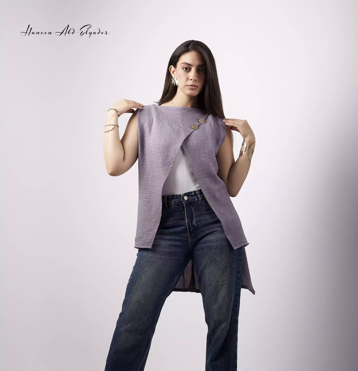 Gray wrap blouse  image