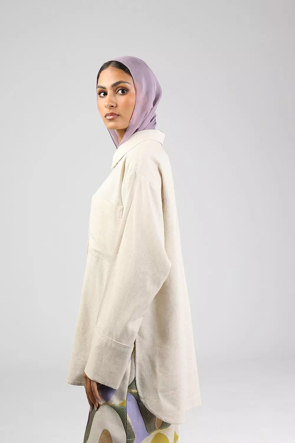 Nude Plain Linen Shirt 2