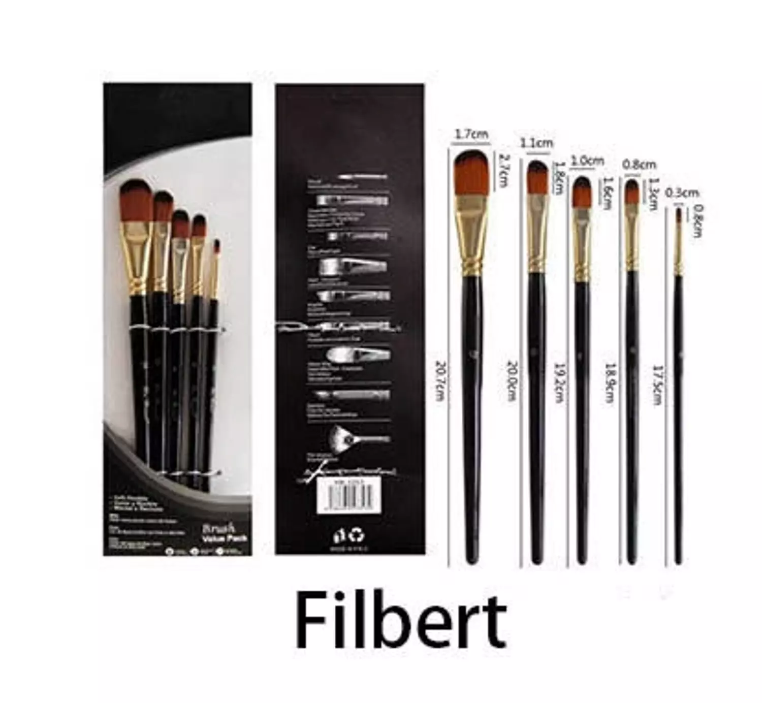 طقم فرش رسم (اشكال متعددة)5 ق. XinBowen Artist Brushes 5 Pcs  4