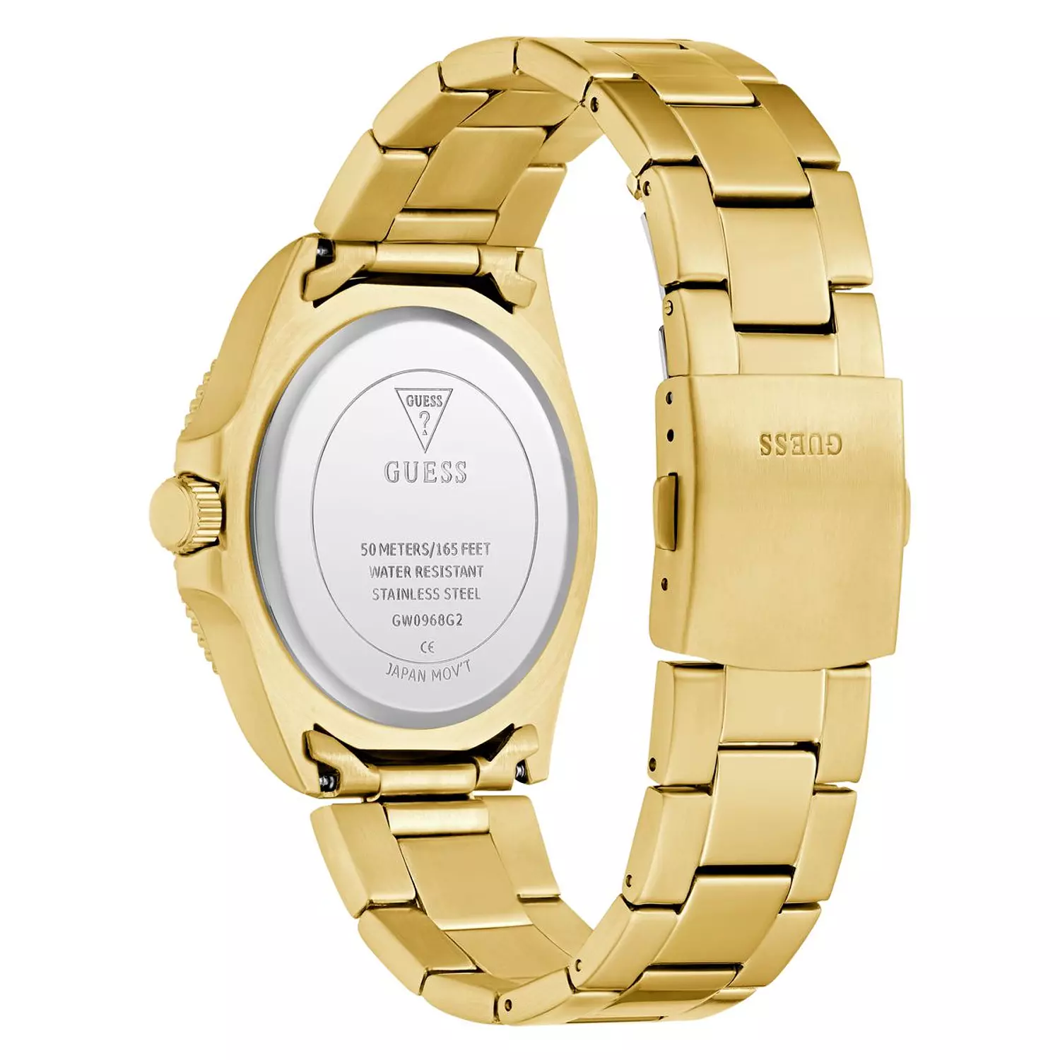 GUESS CLIFF Mens Gold Tone Analog Watch Gold Tone Stainless Steel Brushed/Polished Bracelet 3