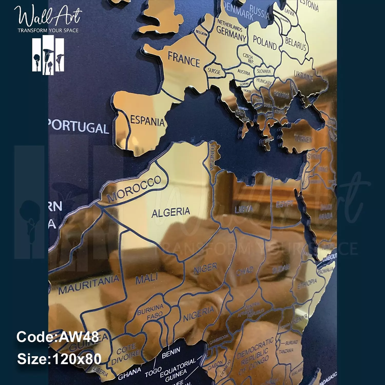 AW48-Engraved World Map 10