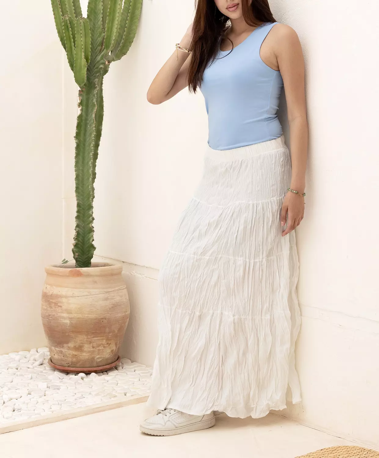 Crinkled Maxi Skirt hover image