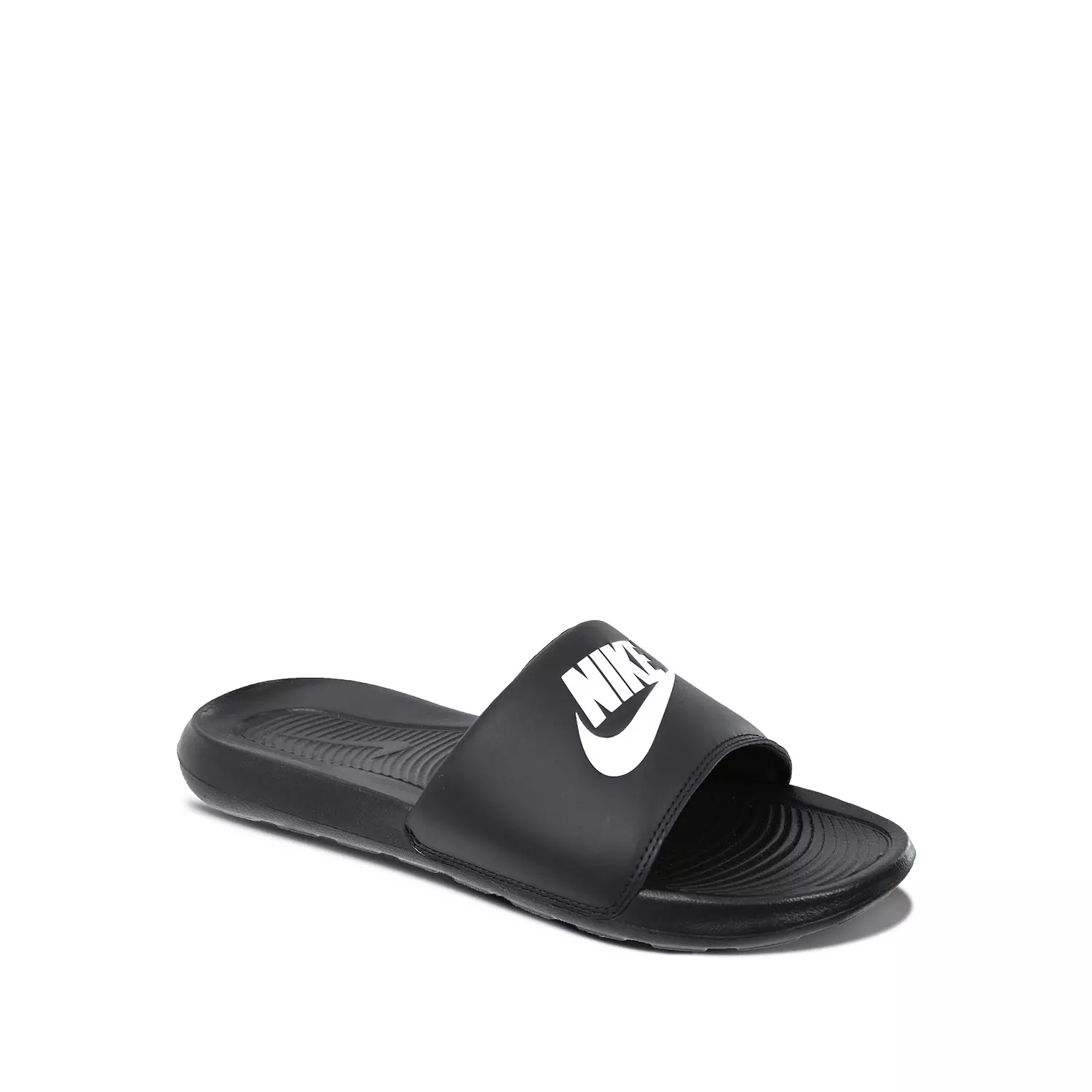 Nike Victori One slide in the black and white colorway hover image