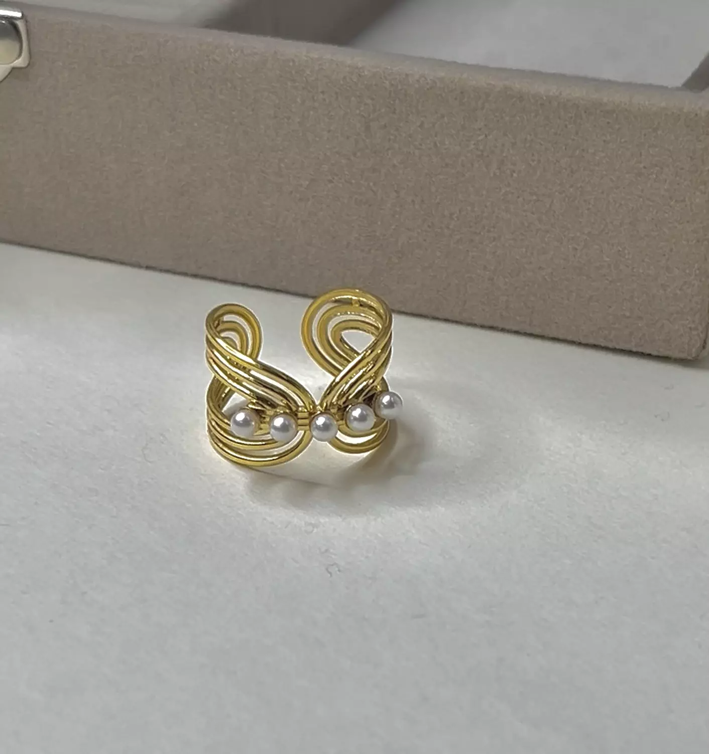 Cross pearls ring image