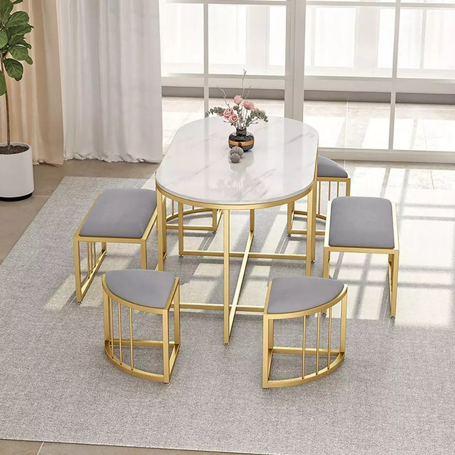 A dining table suitable for the kitchen - 7 pieces hover image