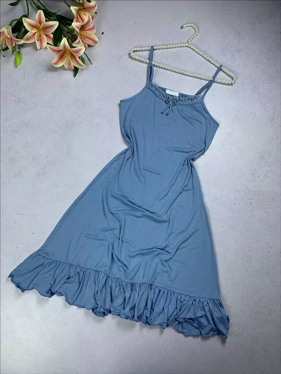 Long viscose jersey lingerie dress with lace turkey material sizesees 4