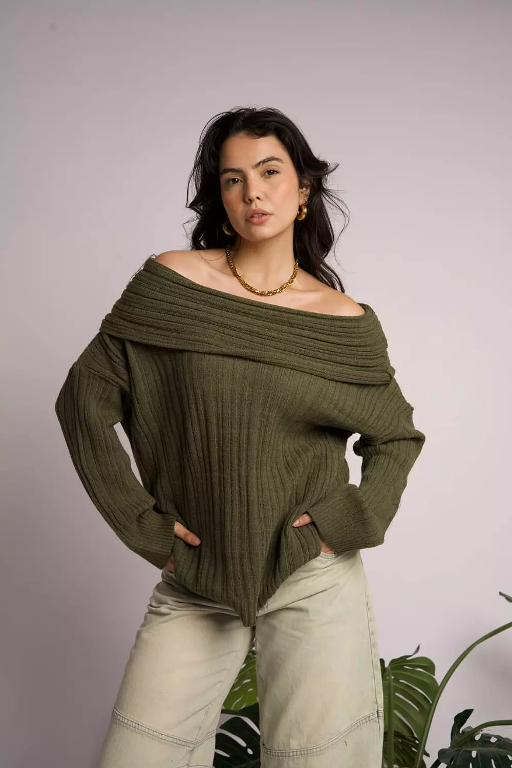 Oversized Off-shoulder Sweater  11