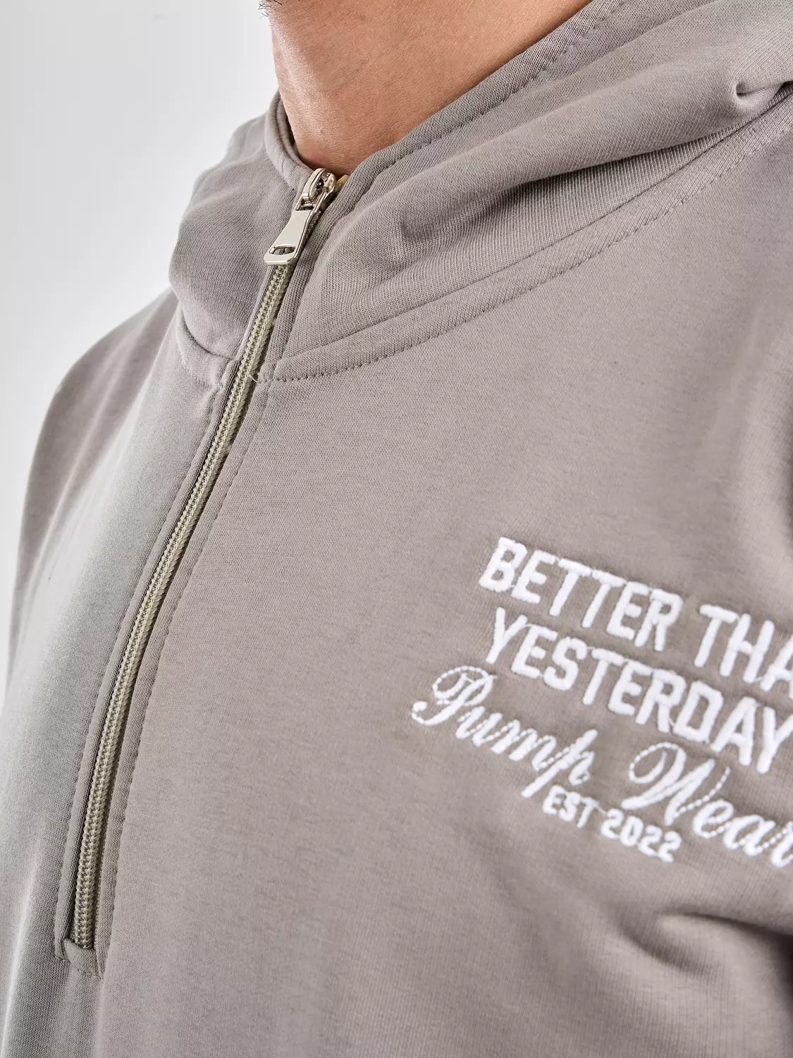 Drop Shoulder quarter Zip Hoodie ‘’gray’’ 4
