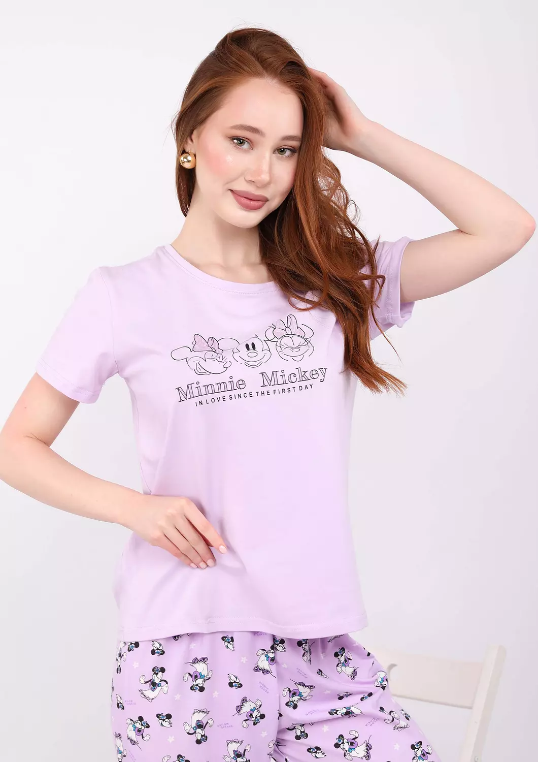 S132 Minnie mouse FULL-LENGTH PANTS Pajama Set  2