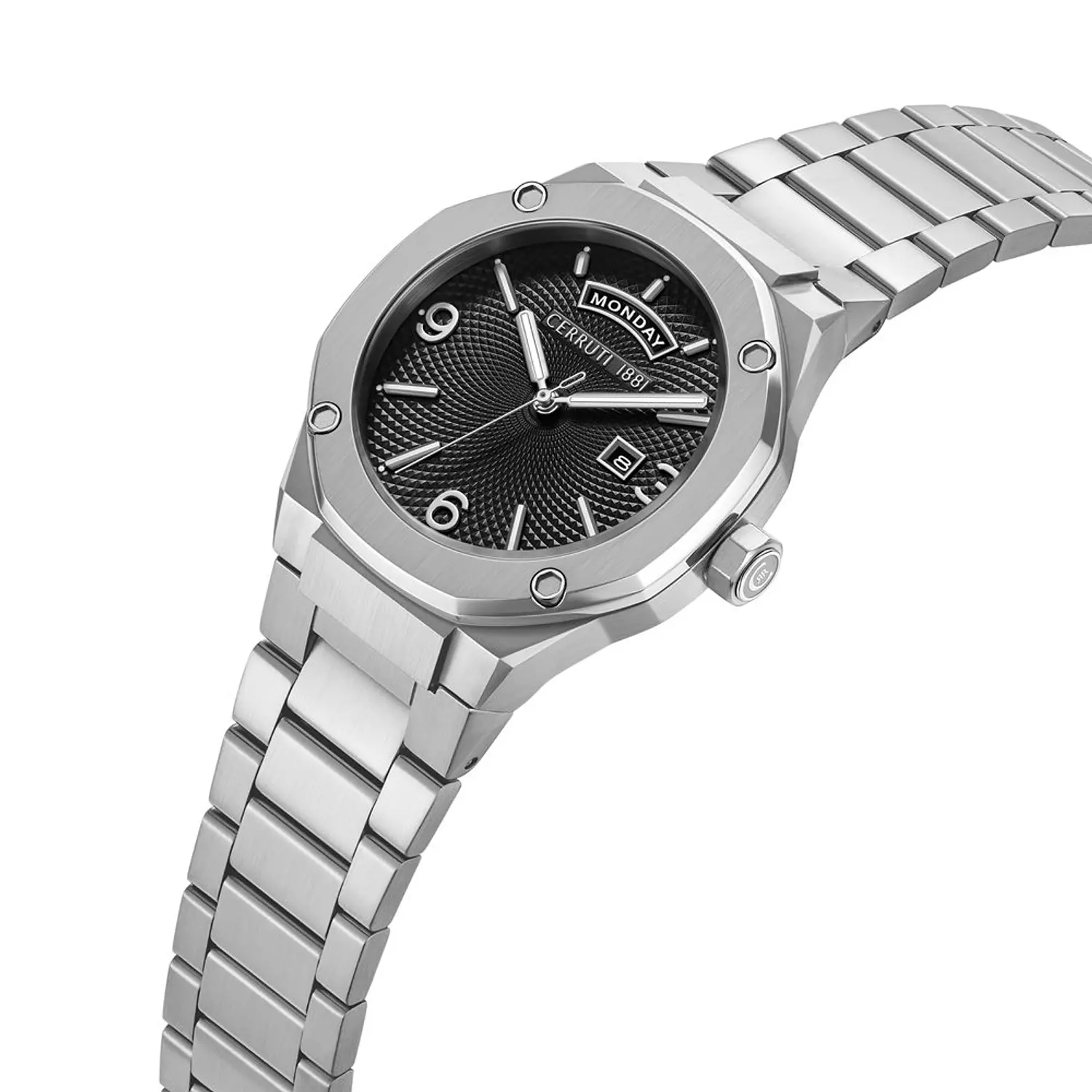 Cerruti 1881 Black Day-Date Steel Watch CIWGH0084701 1