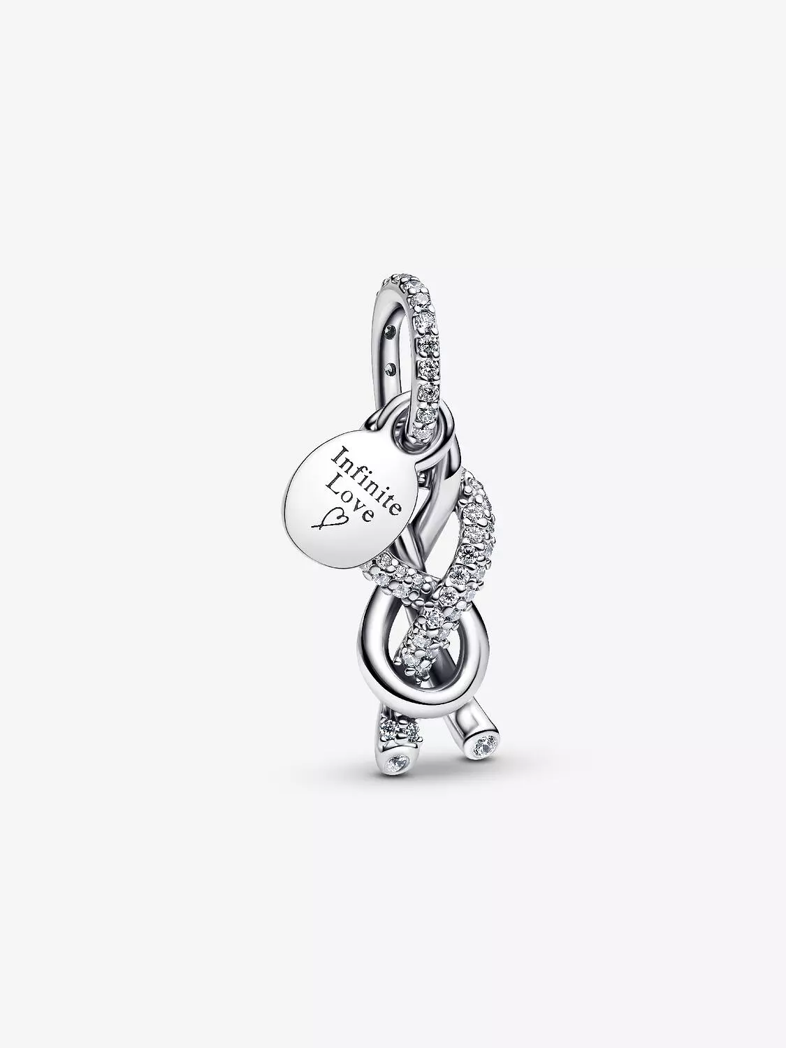 Pavé Infinity Knot Dangle Charm Sterling silver image