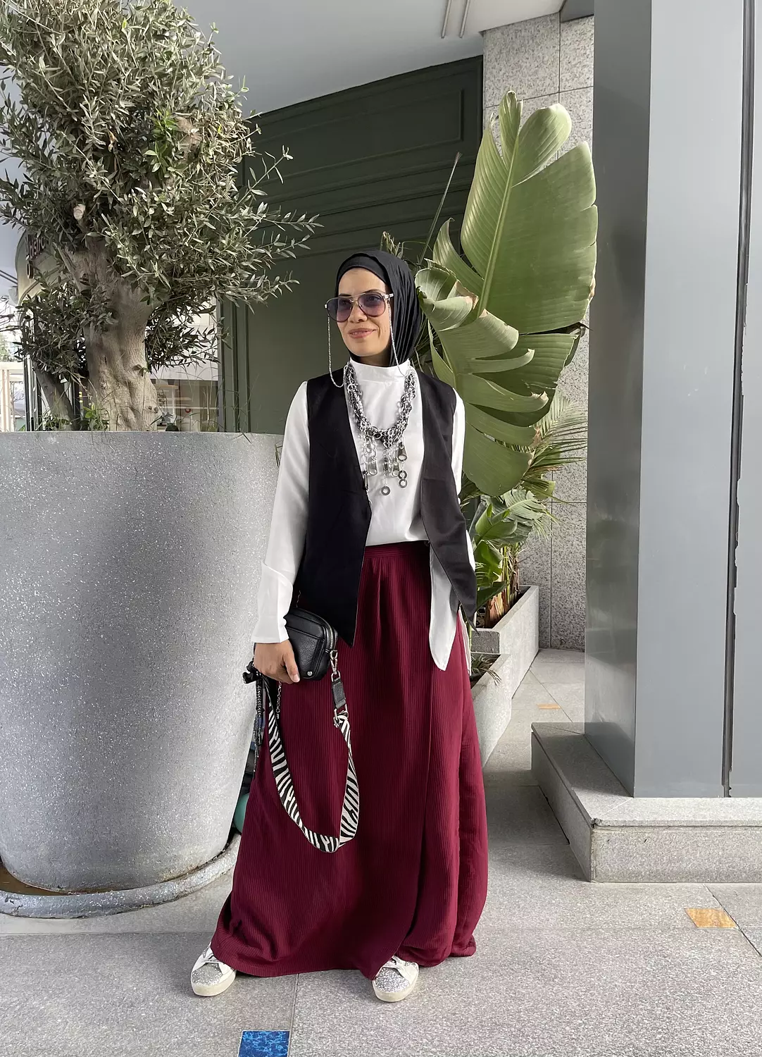 Skirt pants burgundy  2