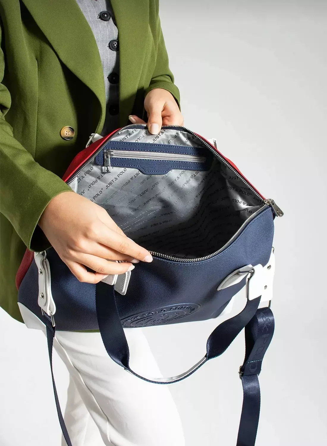 Navy bag with logo brand  2