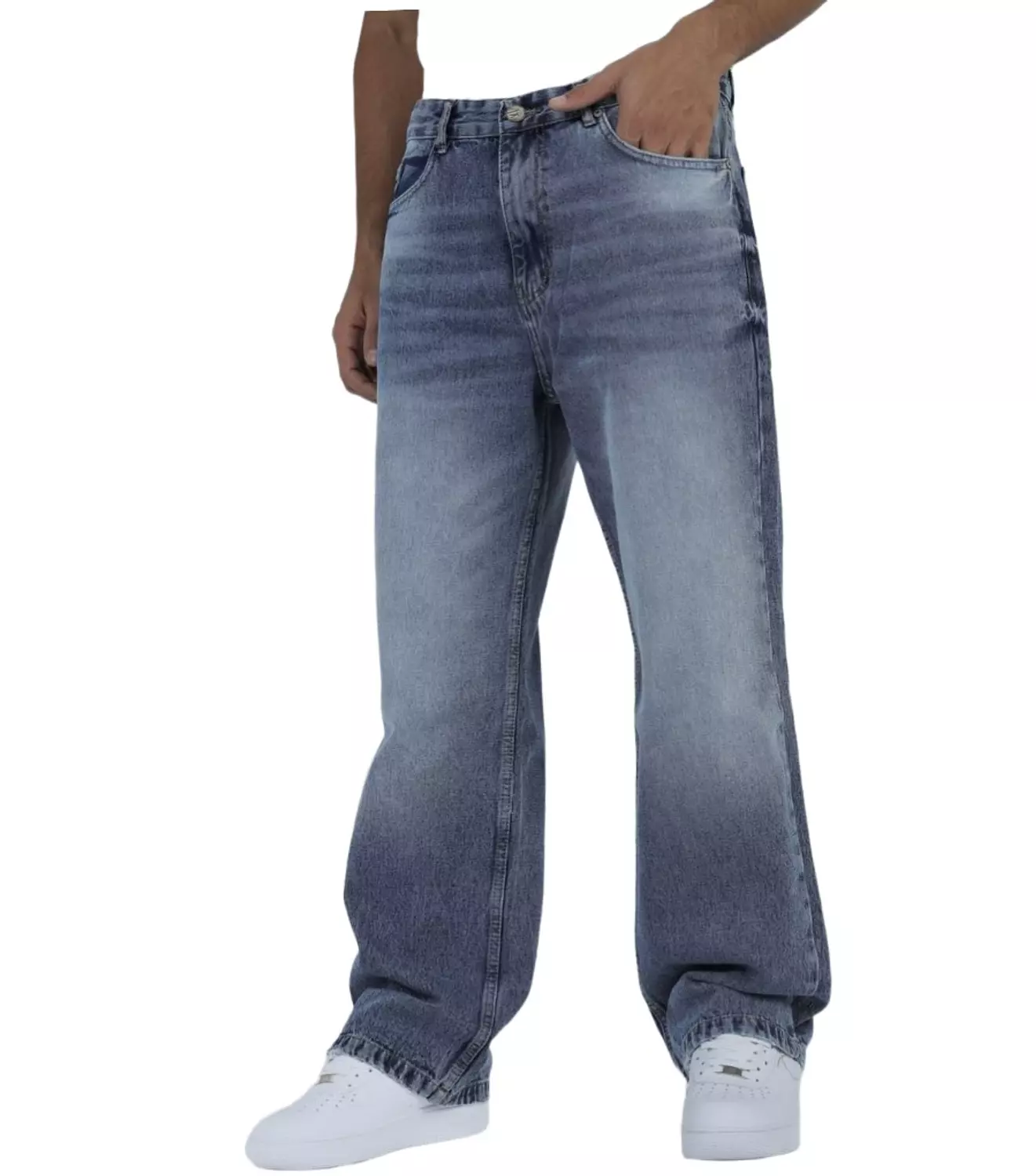 Stonewash Blue Relaxed Jeans image