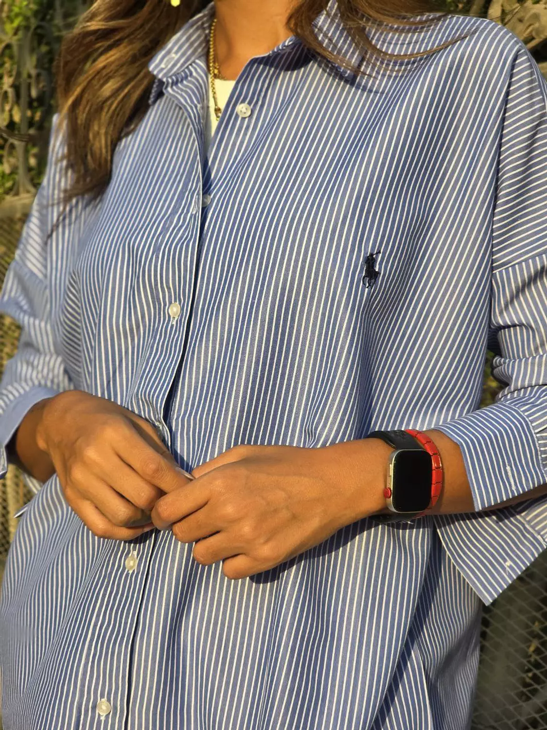 Blue Stripped Polo Shirt  4