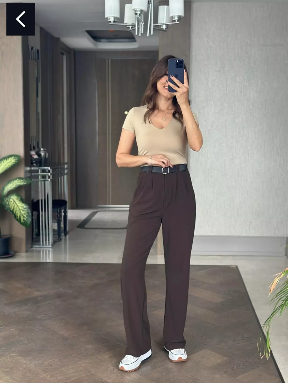 Chocolate Brown Classic Pants Without Belt  image