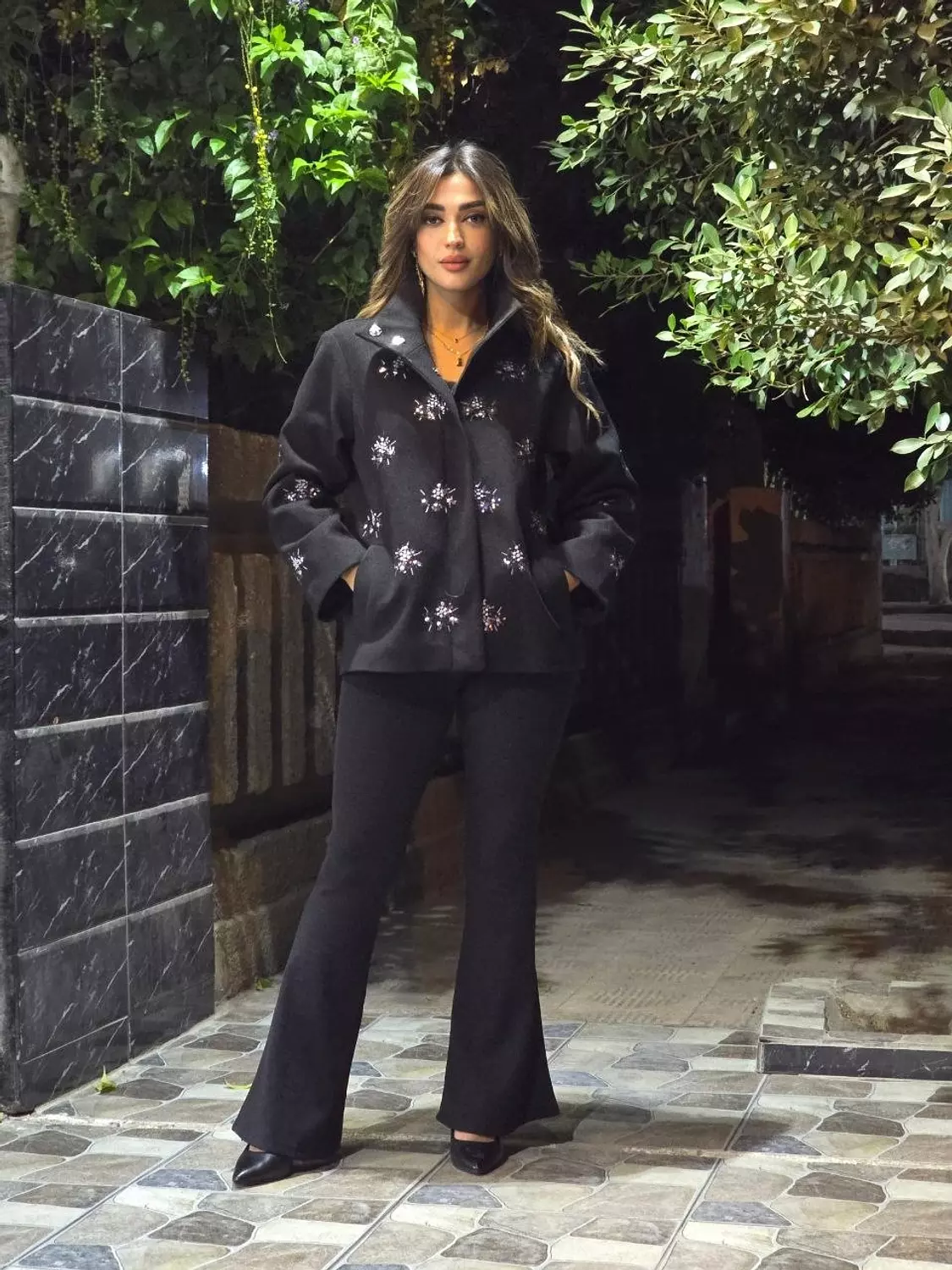 Classic Black Jacket with Silver Sequins 2