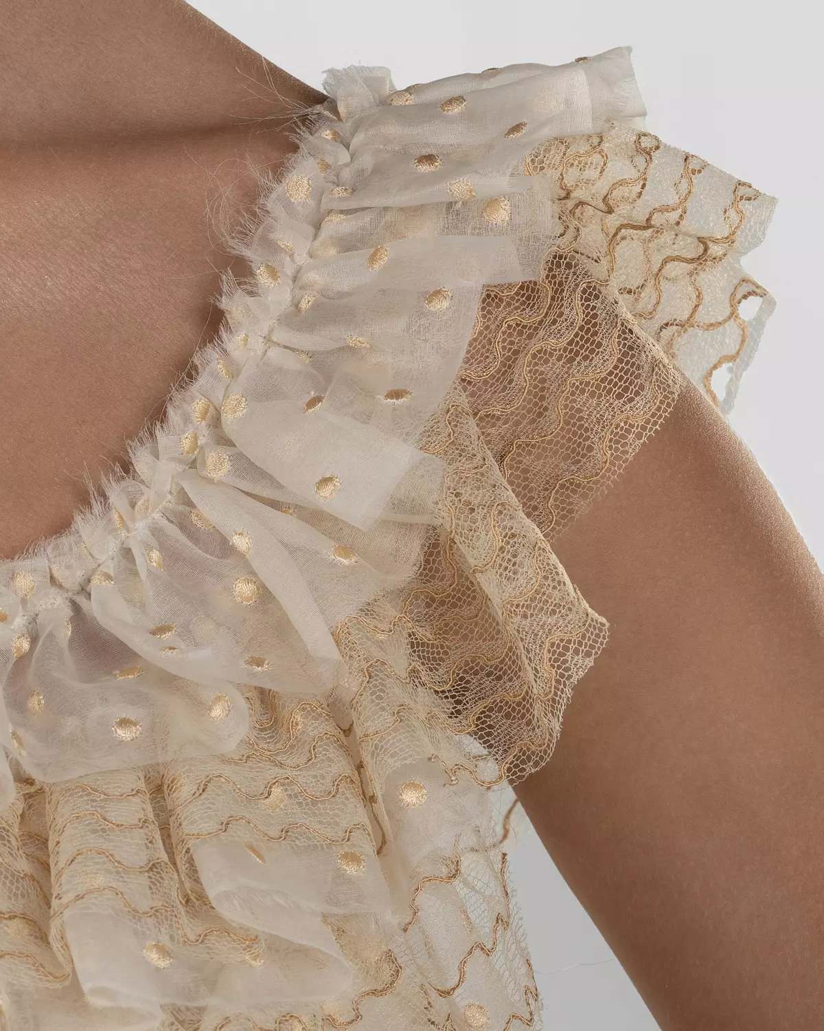 Vibrant Off-White Ruffled Crop Top 8