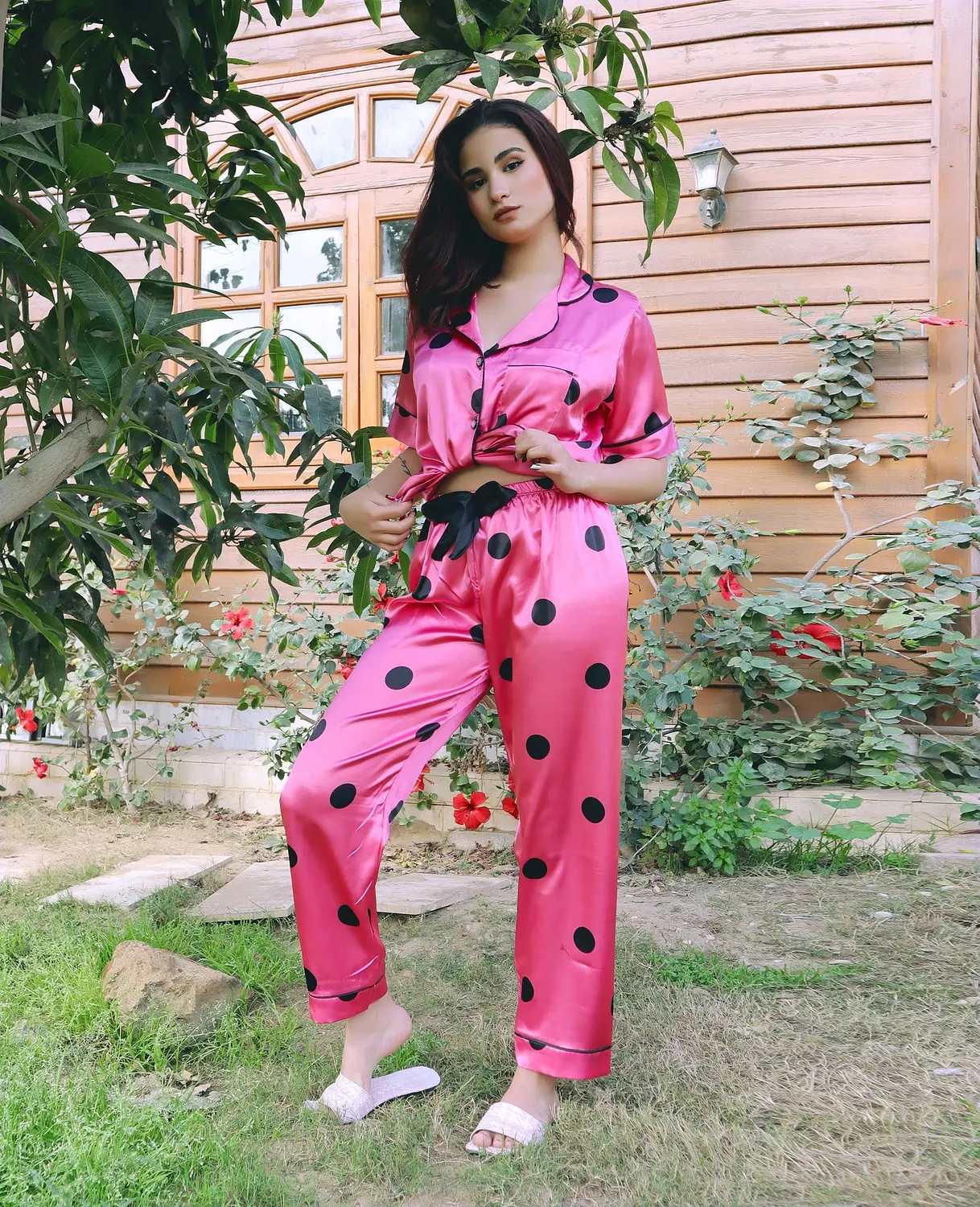 Polka Dot Satin Pajama 23