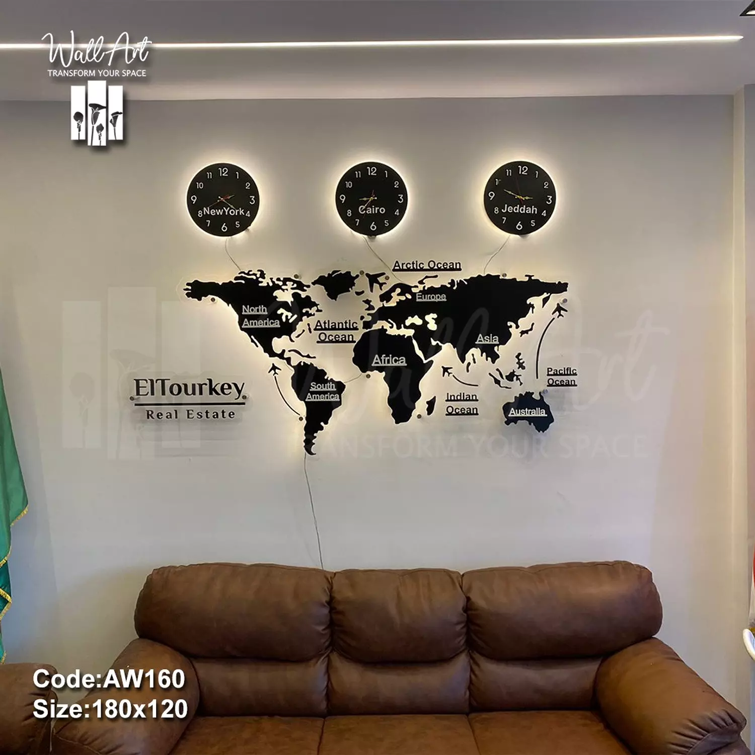 AW160-Lighted Acrylic World Map   3