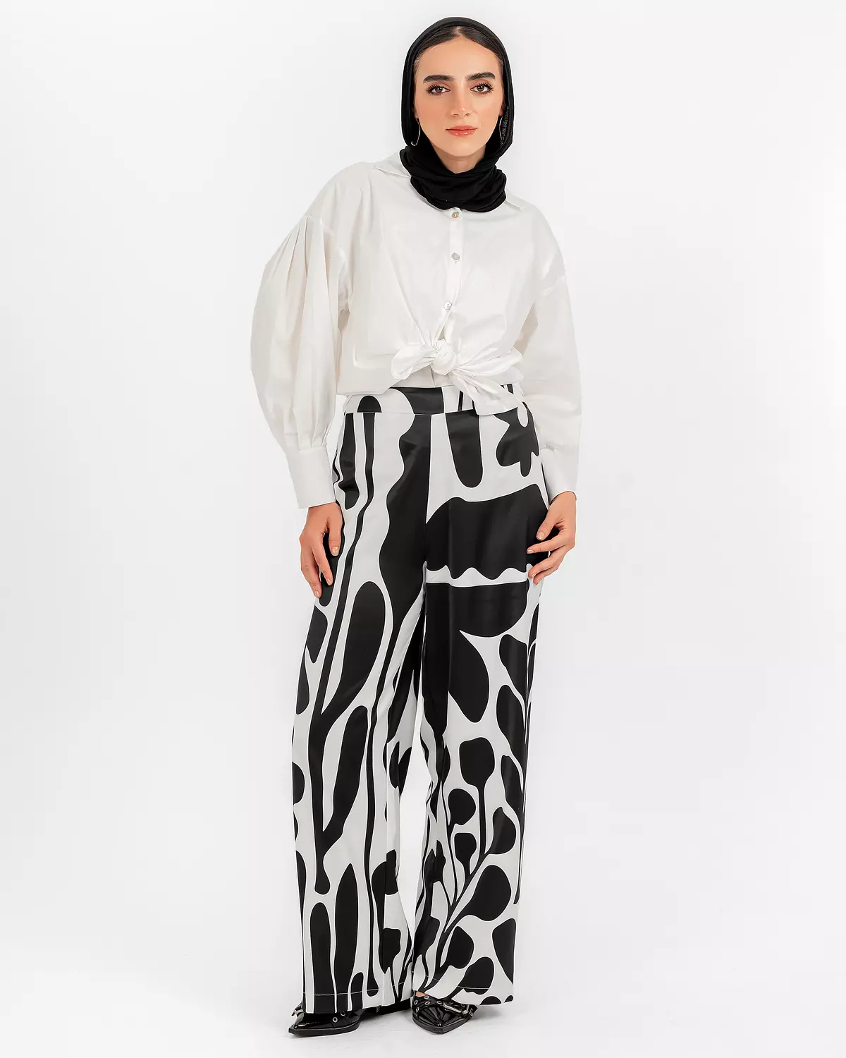 Black and White Floral Pants 1