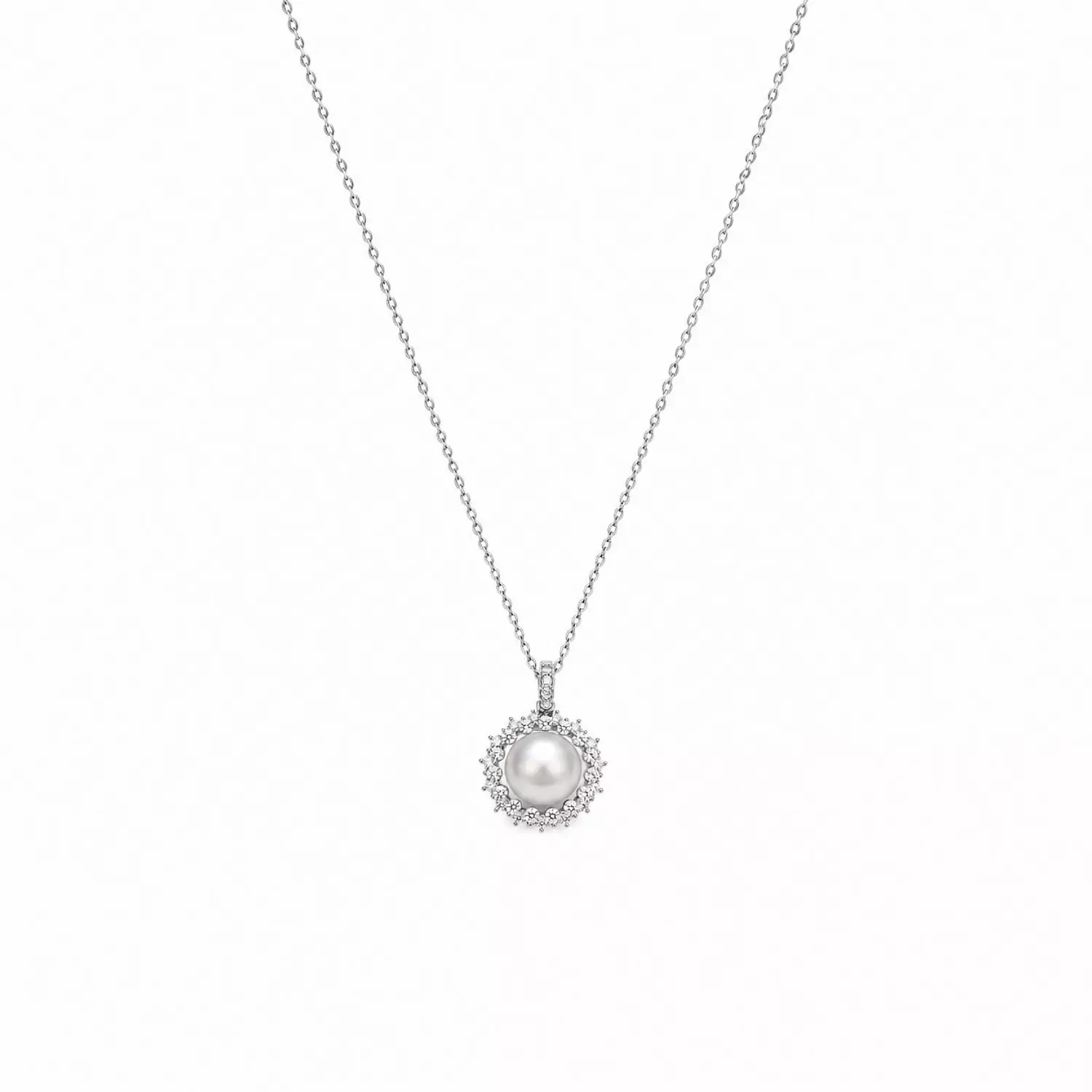 Silver Necklace Pearl 1
