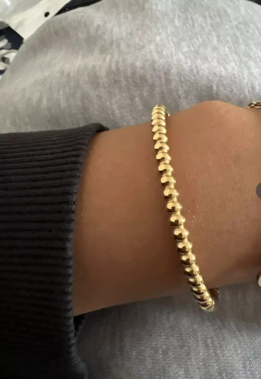 Beaded Stainless Gold Bracelet hover image