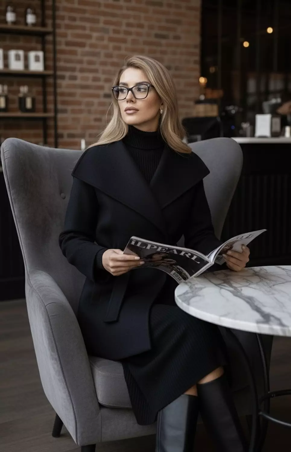 Burgundy jacket with belt 5