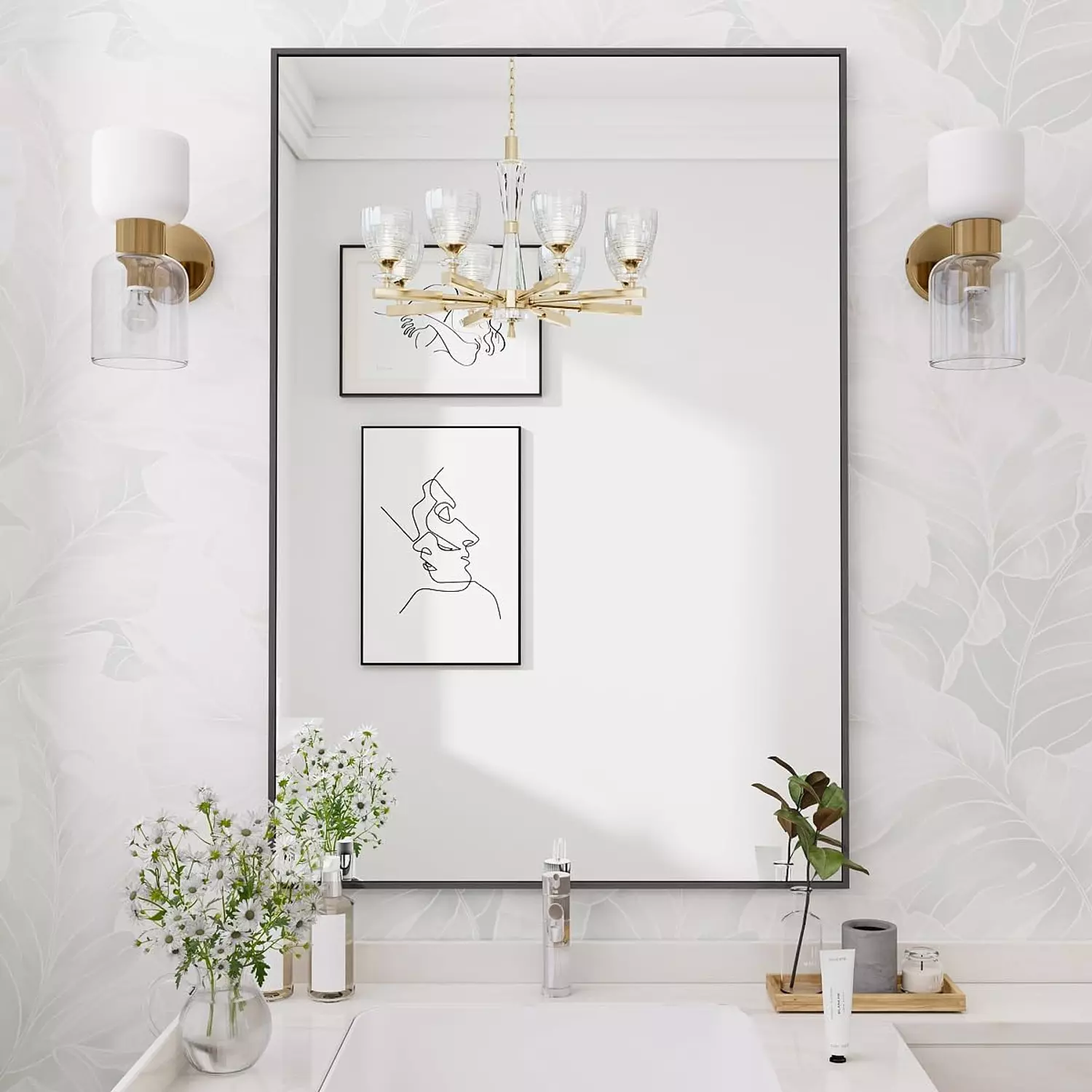 مرآة حائط معدنية 60 *90 سم hover image