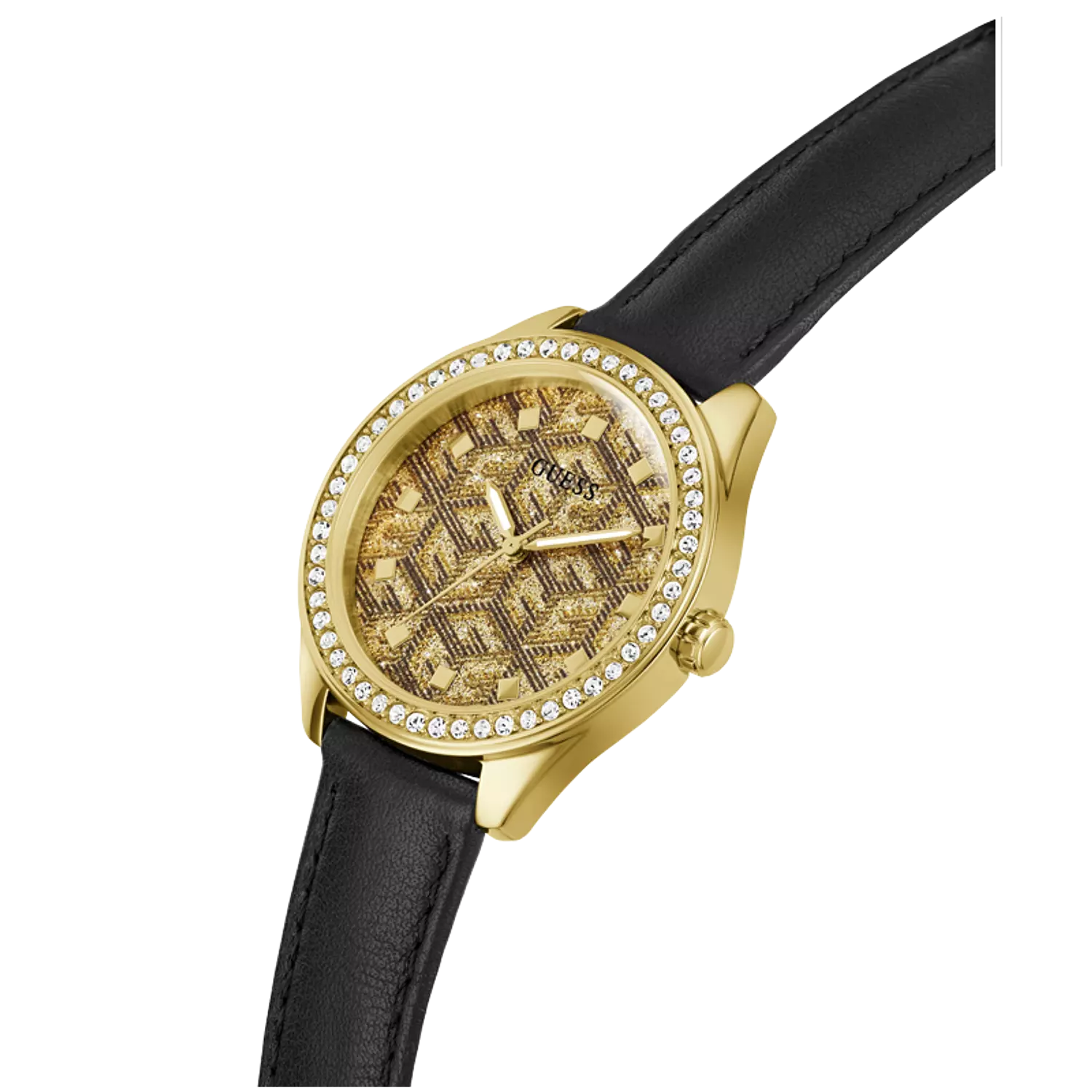 Guess GW0608L2 Ladies Watch Analog Movement Round Shape Black Smooth Leather Strap 3