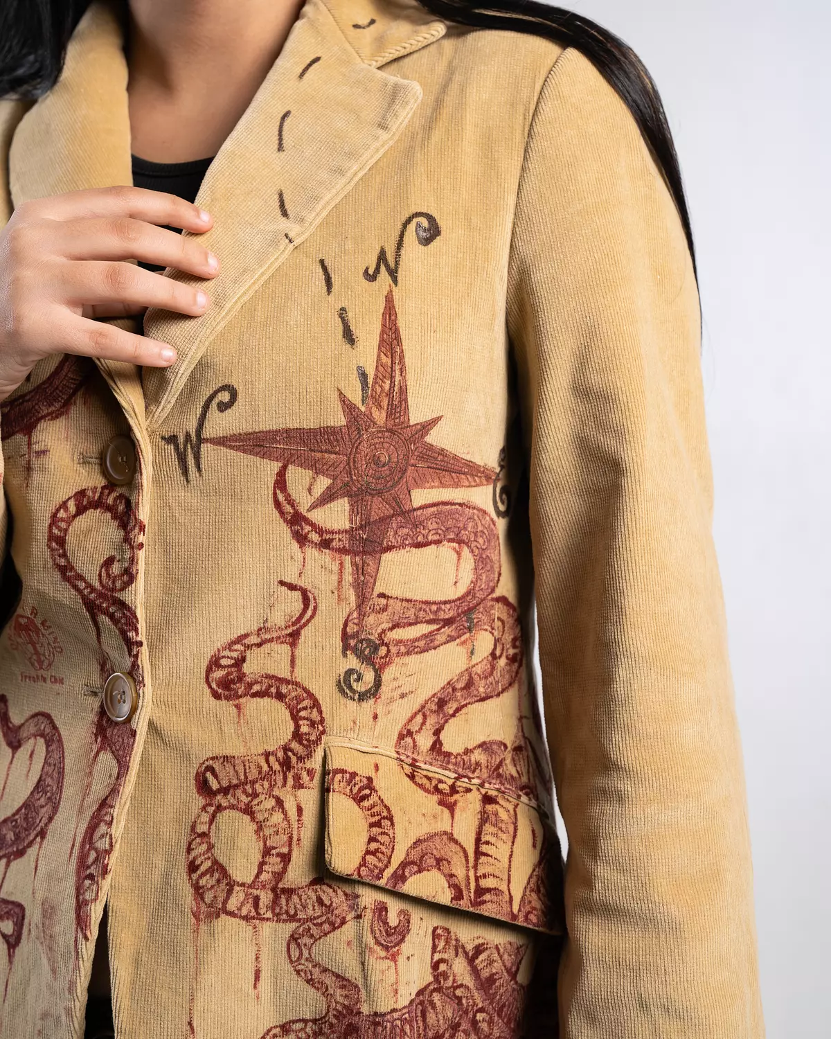 “Treasure map “ 1of1 hand-painted blazer  3