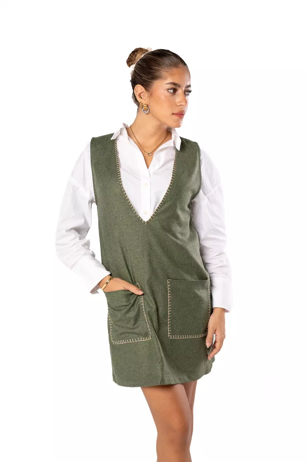 Flow Short Wool Dress w/ Pockets 3