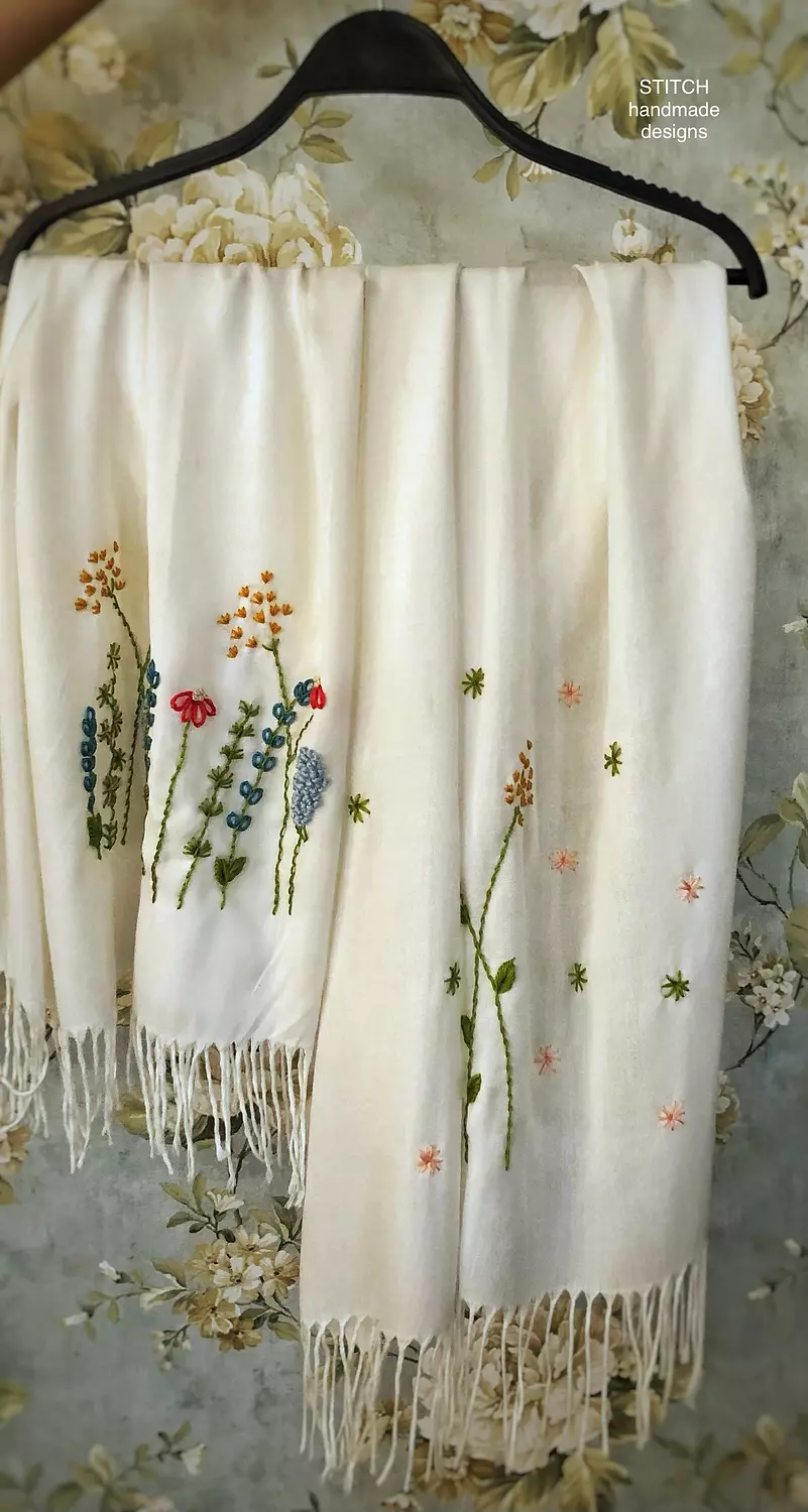 Ivory Garden Pashmina Shawl image