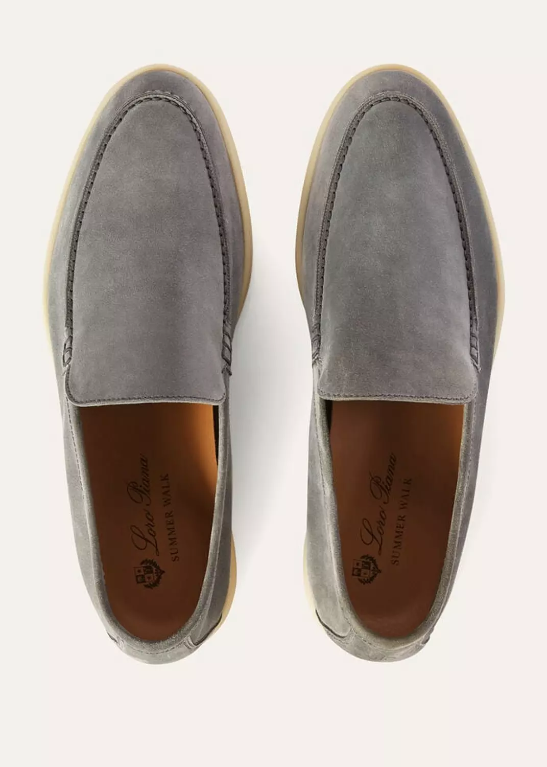 Summer Walk Loafer Suede Gull Gray I Loro Piana 2