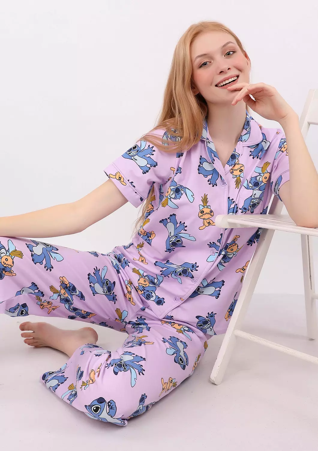 S422 LILO AND STITCH BUTTONED PAJAMA SET  4