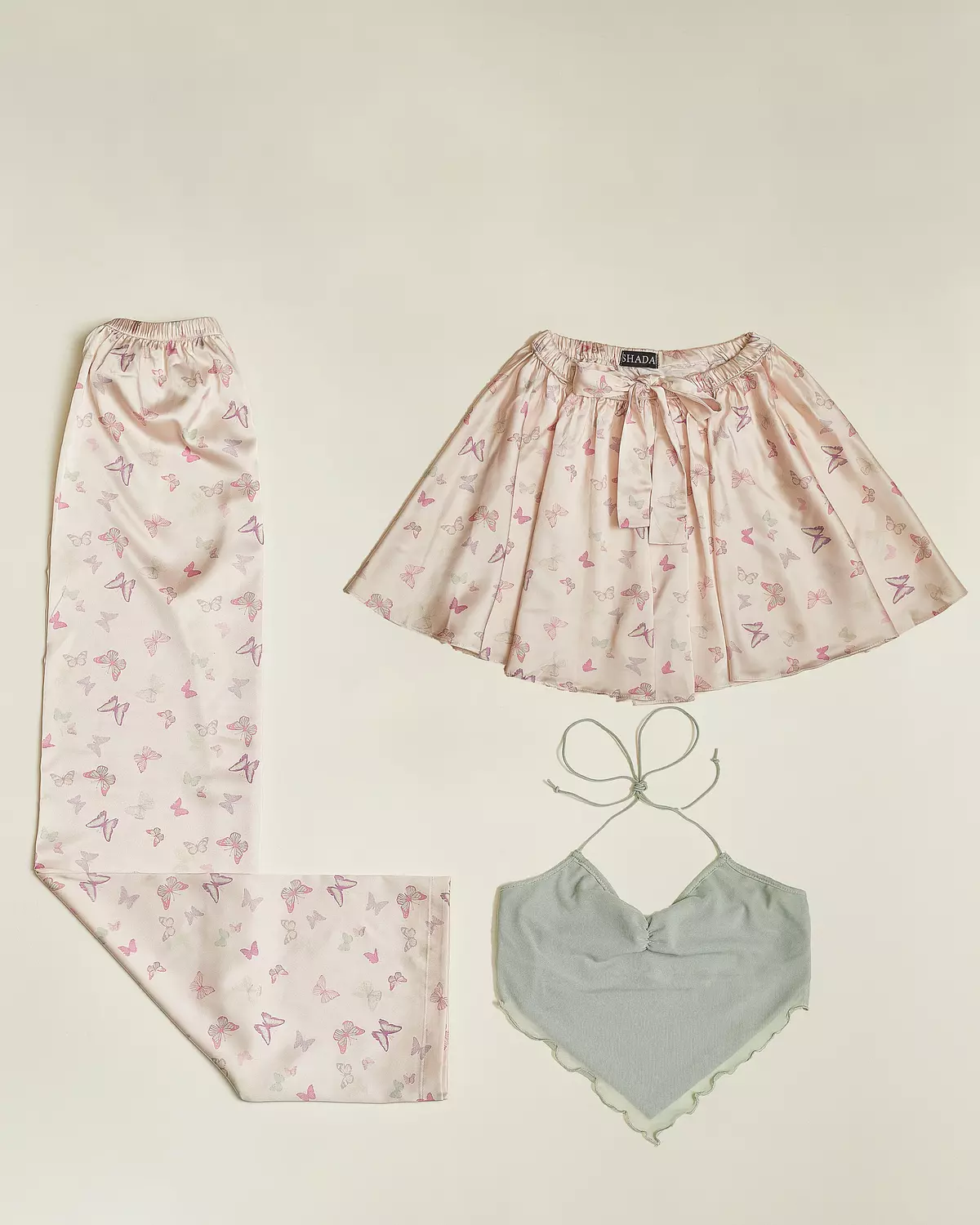 Pink Butterflies Printed Set Of 3   image
