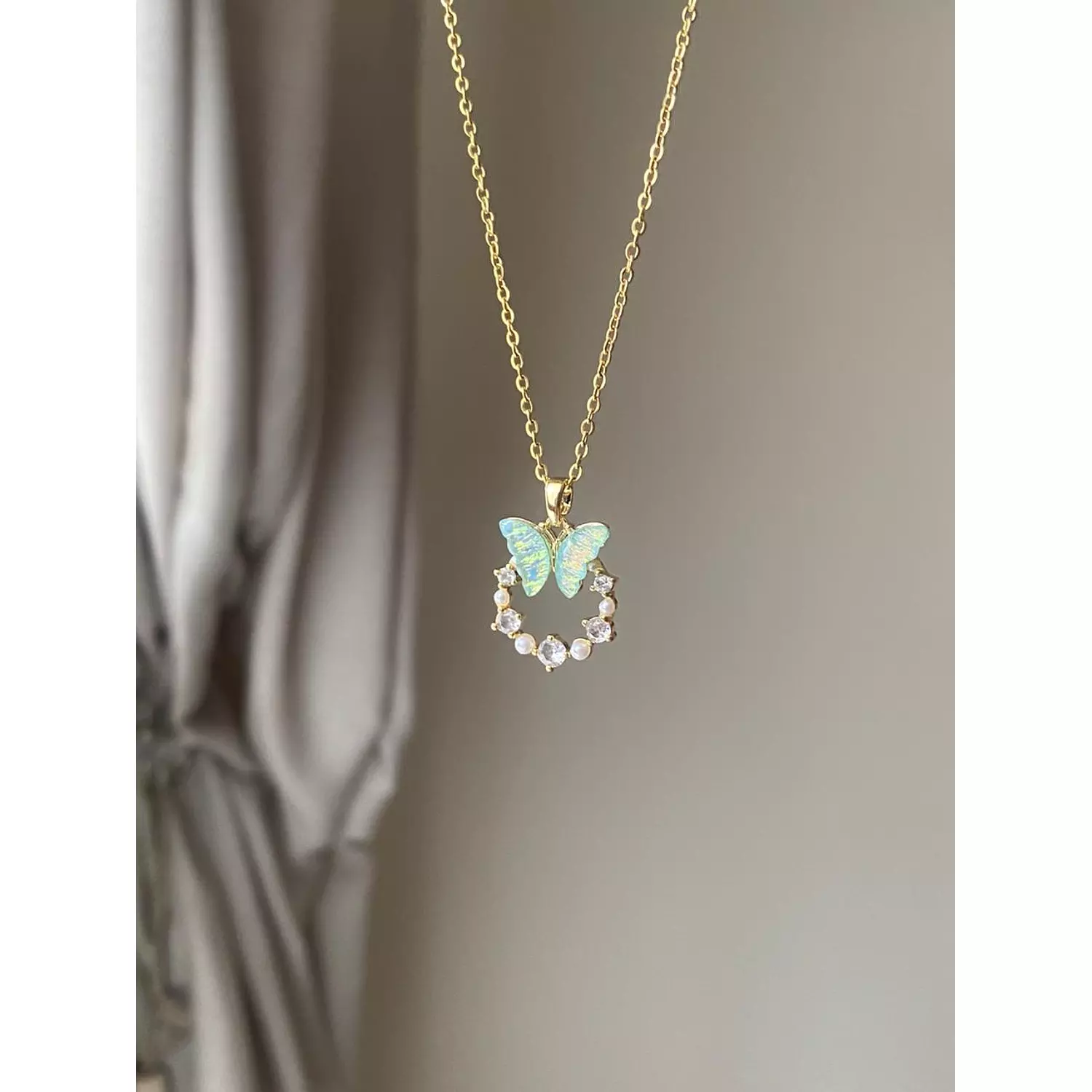 butterfly wreath necklace  image
