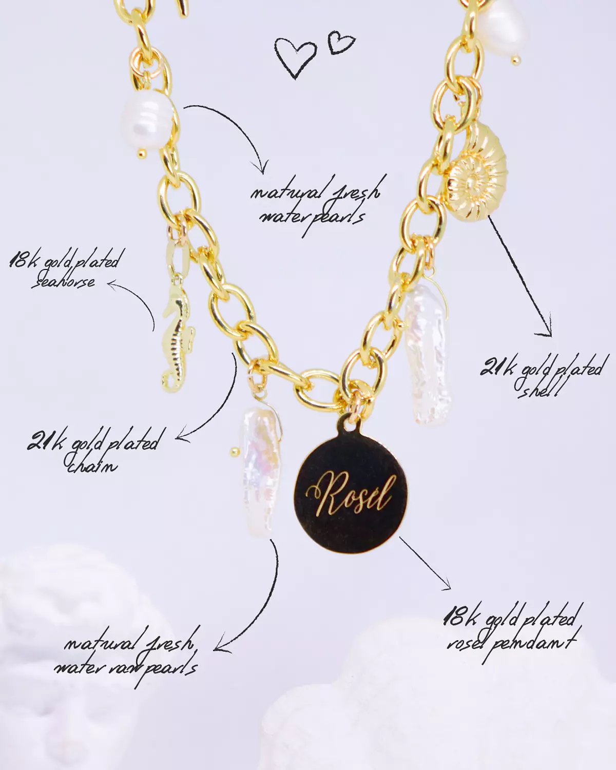 sea whisper multi charm necklace  hover image