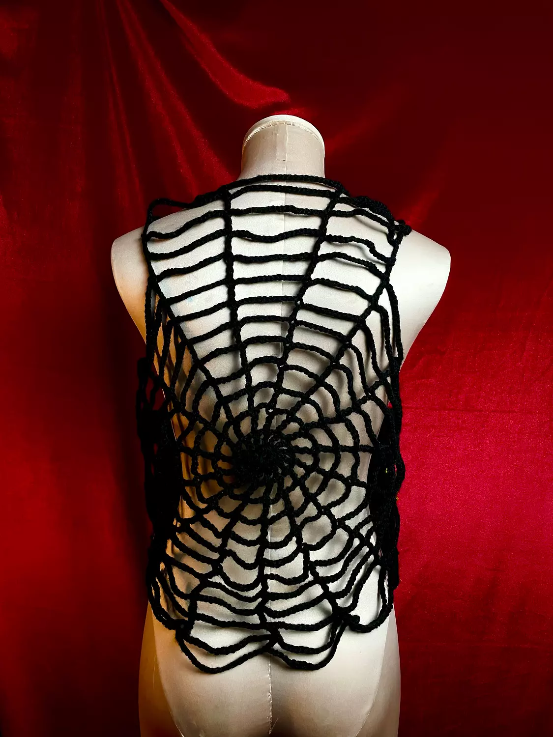 “ witch’s heart” handmade black crochet vest  2