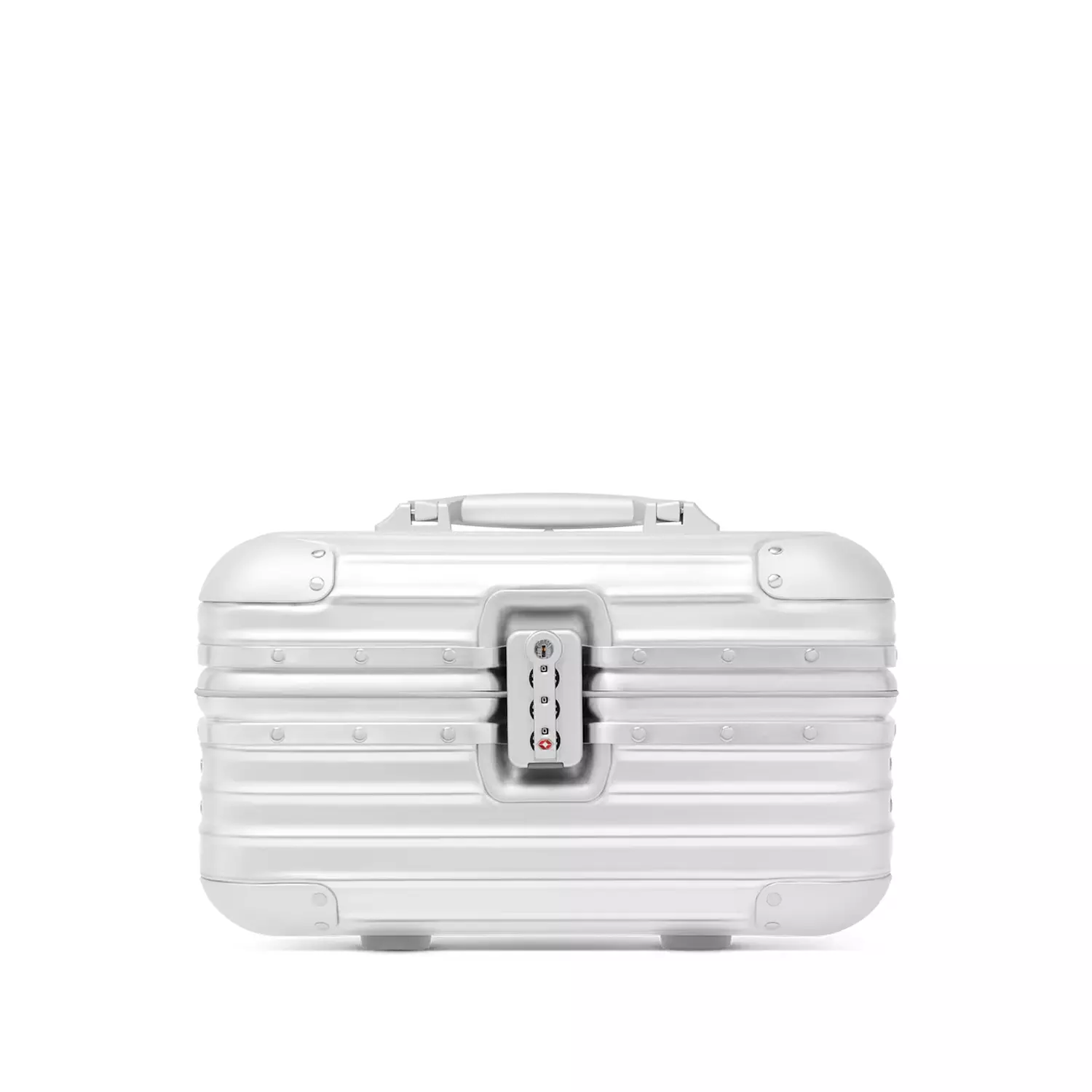 Silver Rimowa Topas Stealth Beauty Case made from an aluminum image