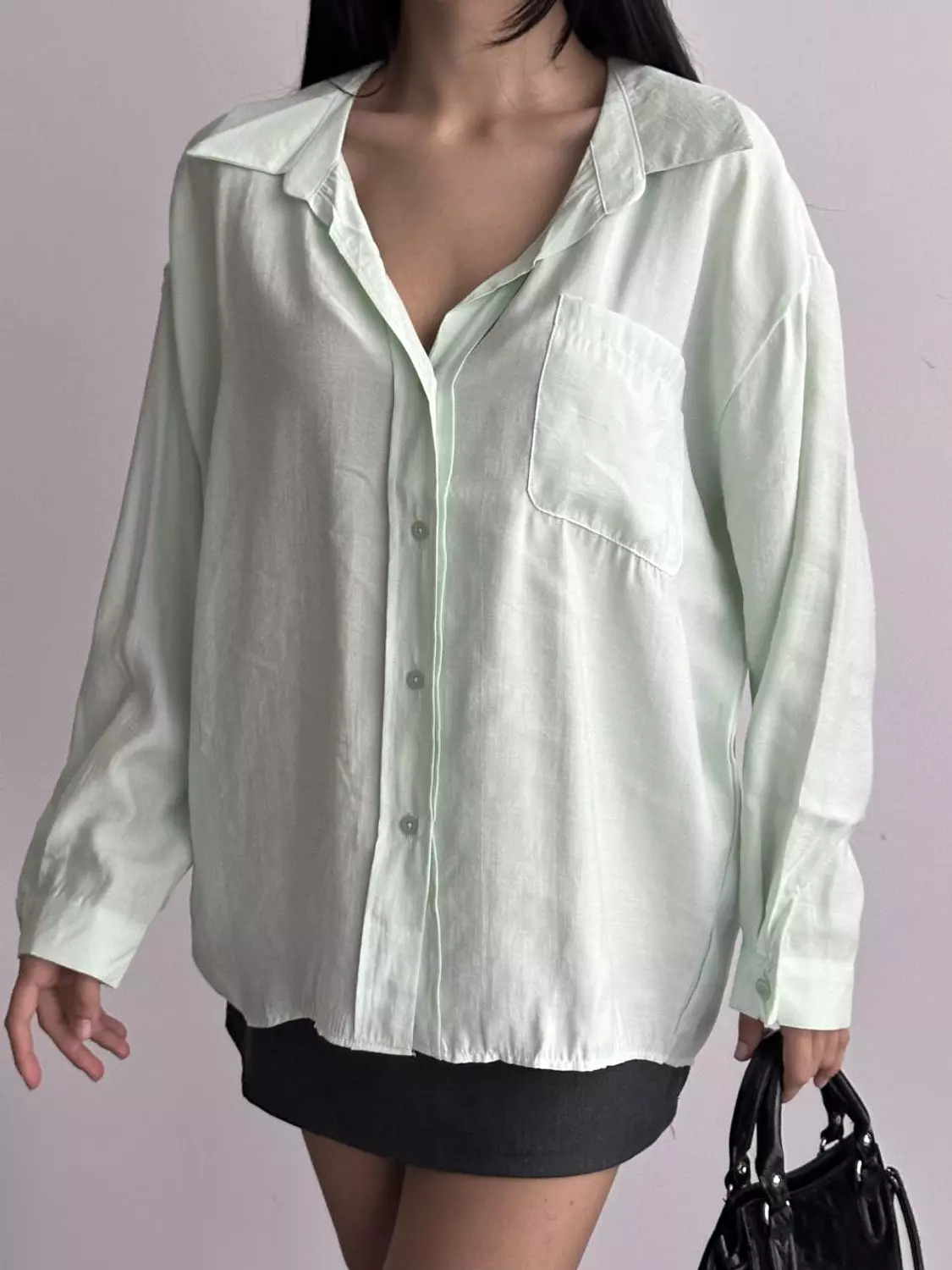 Mint green basic shirt hover image