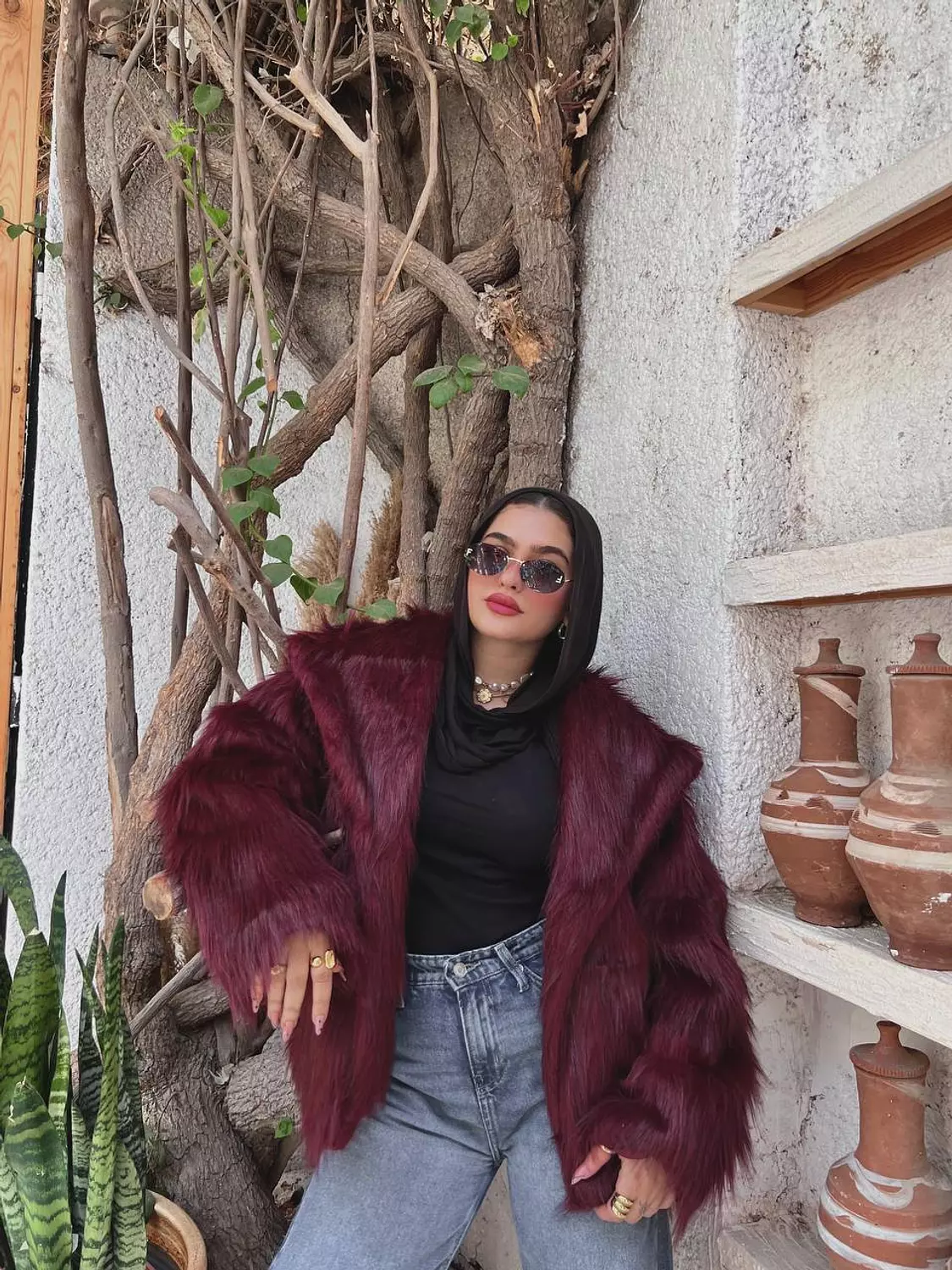 Zara fur jacket  8